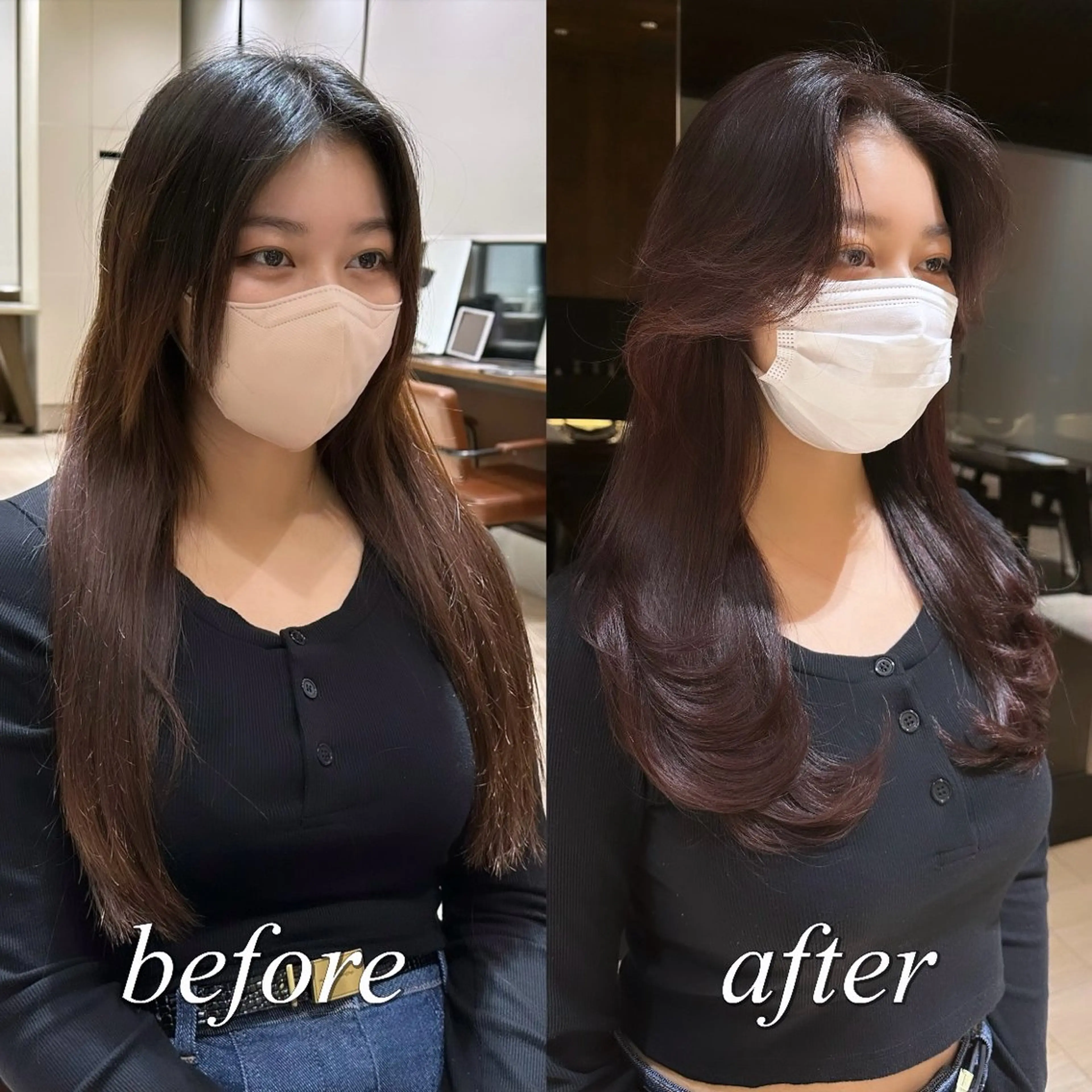 セミロング カラー レイヤーカット カット ヘアカラー トリートメント レイヤー/顔周り /透明感🩶高橋大のヘアスタイル