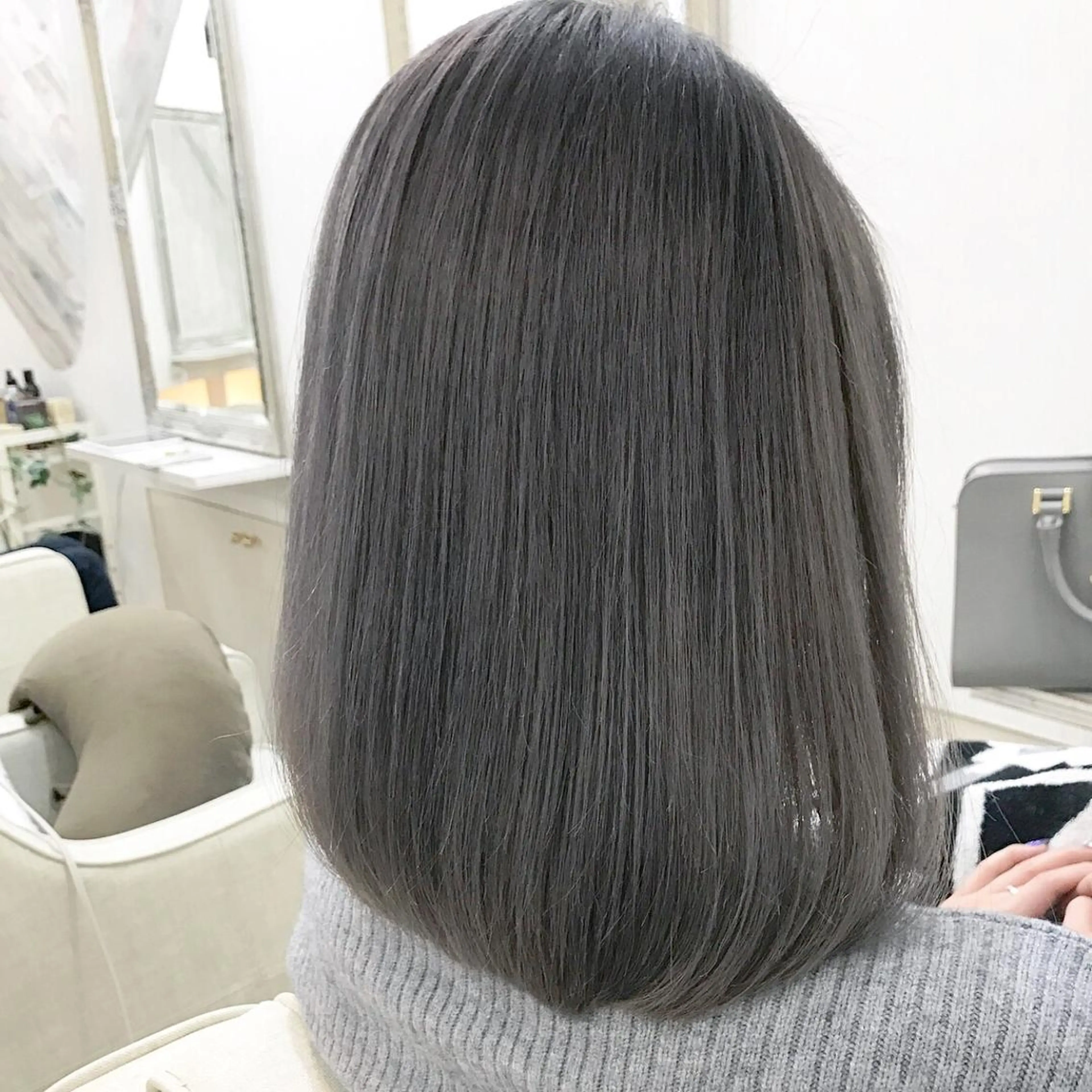 ミディアム カラー 前髪カット無料🎉 髪質改善✨影山湧市のヘアスタイル