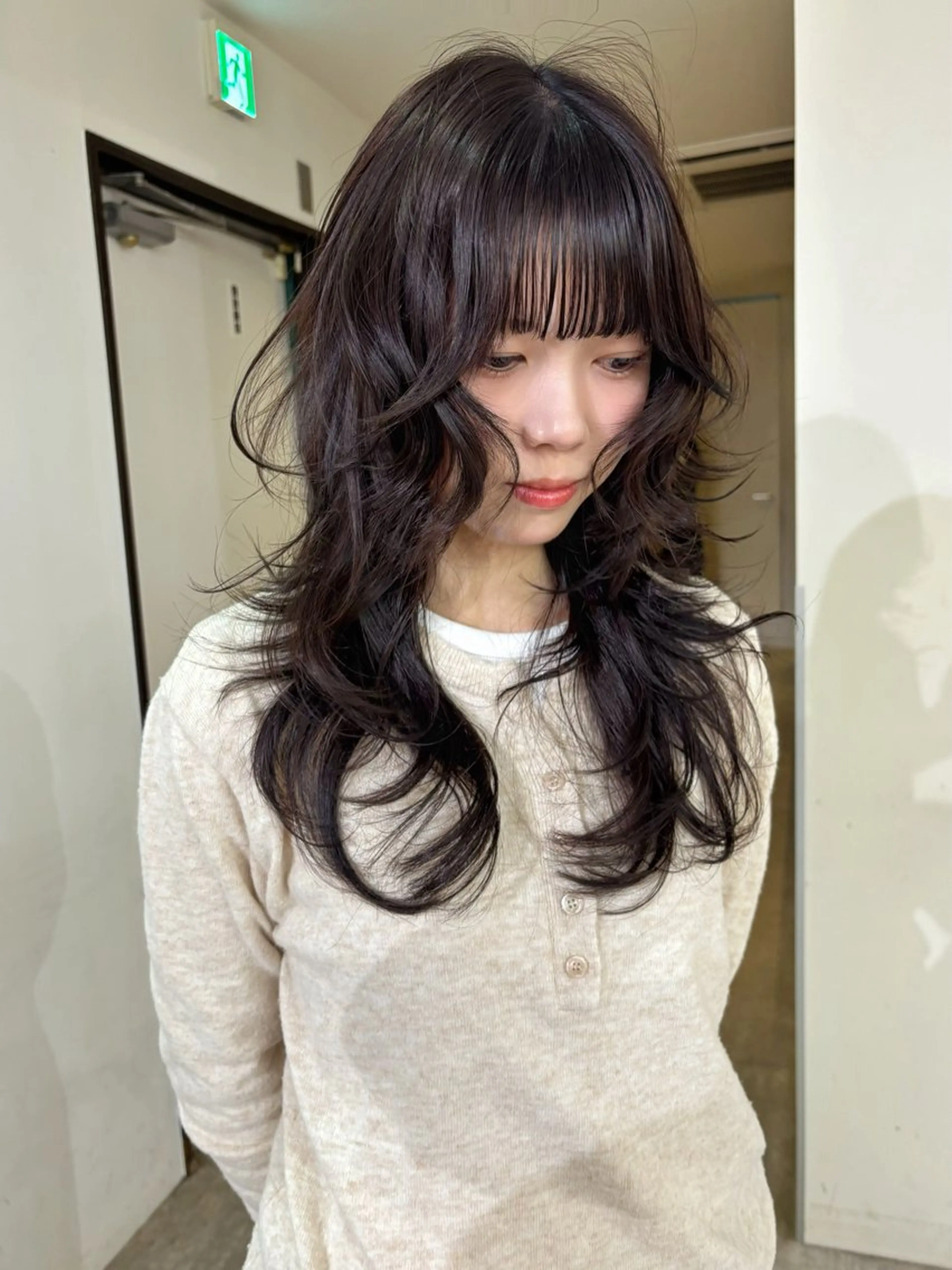 ロング カラー カット ヘアカラー mizuki/ピンク ベージュ.レイヤーのヘアスタイル