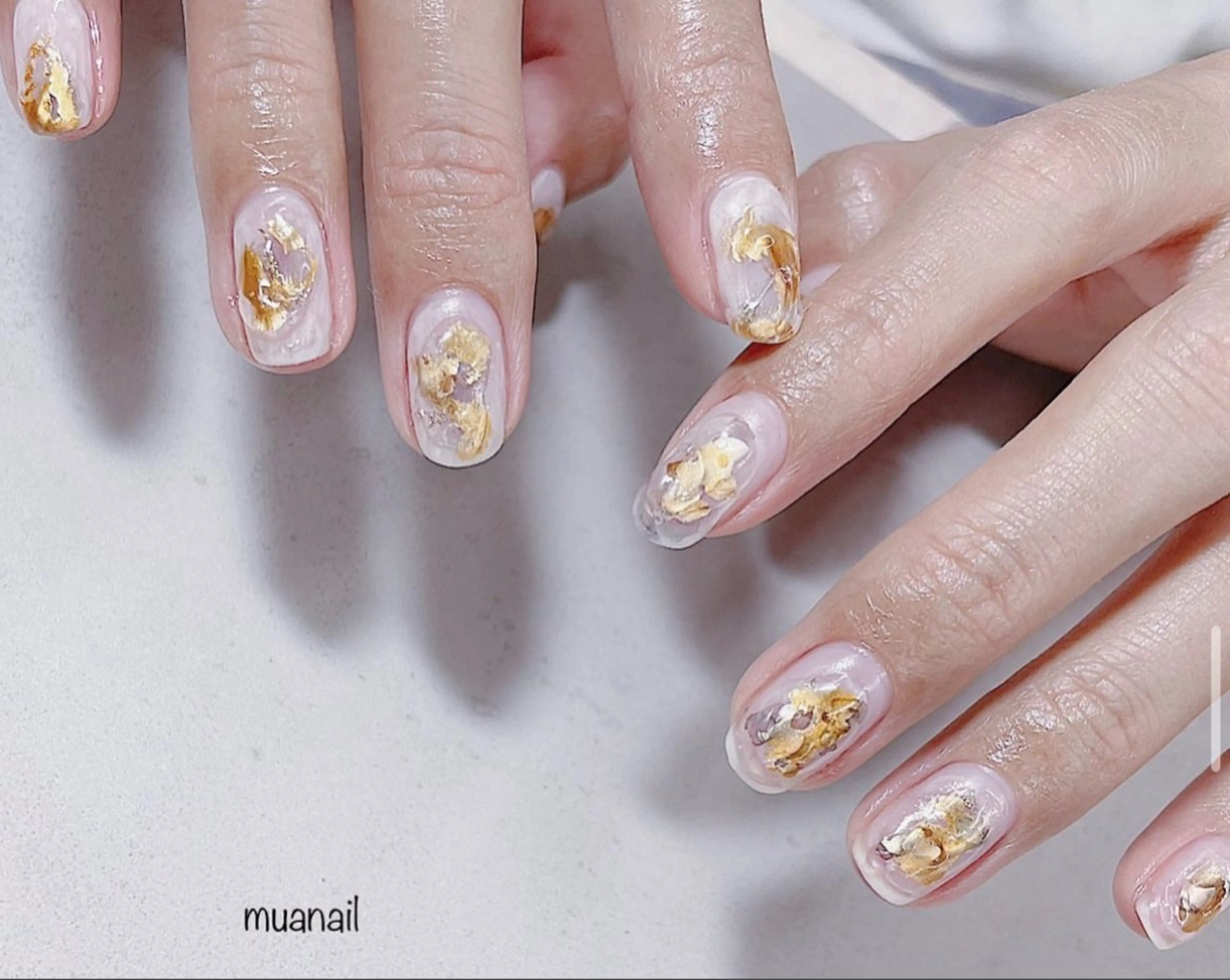 ネイル ブルー クリアネイル ハンドネイル mua nail mikiのネイルデザイン