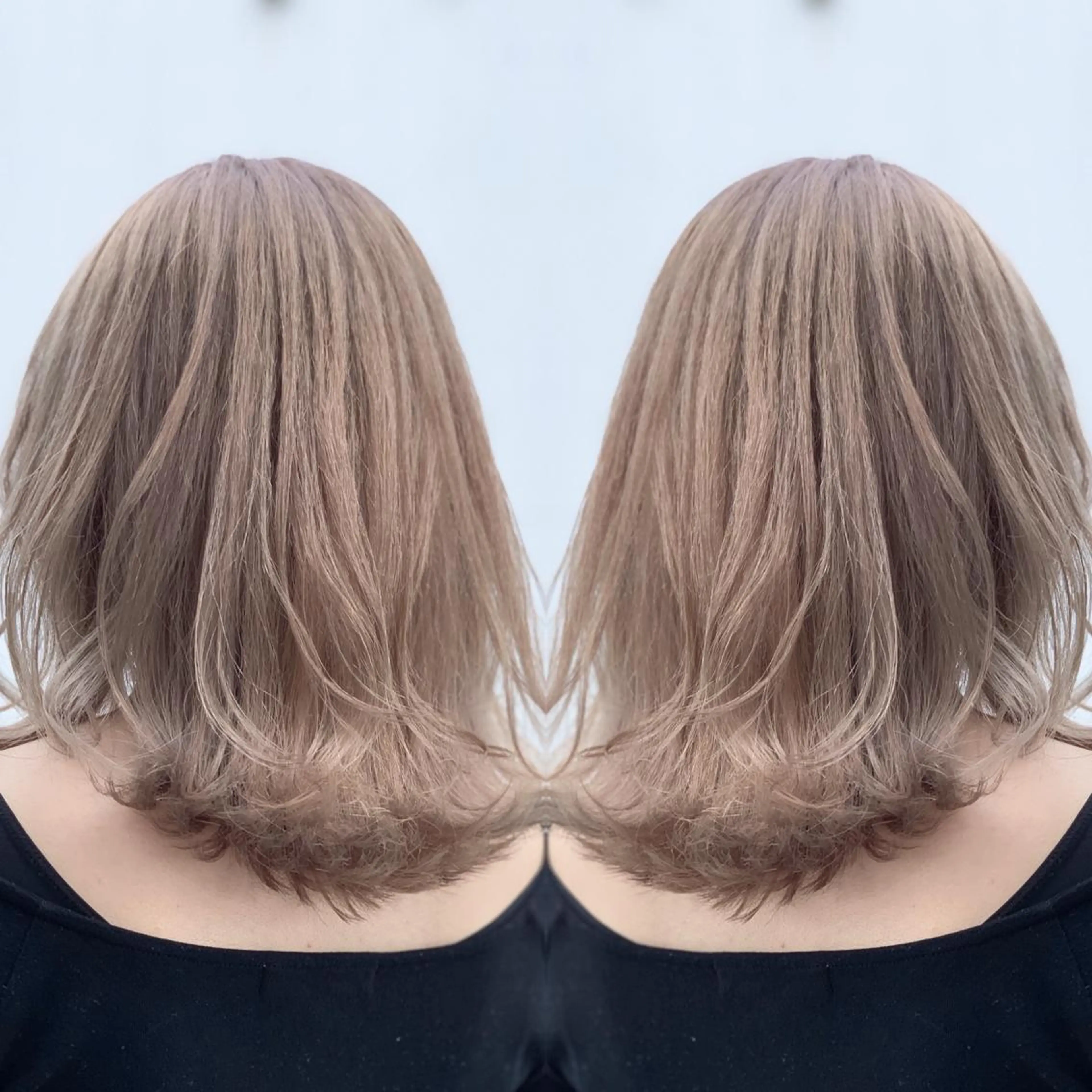 ミディアム カラー ヘアアレンジ カット ヘアカラー トリートメント 髪質改善×ハイトーン 中田啄也のヘアスタイル