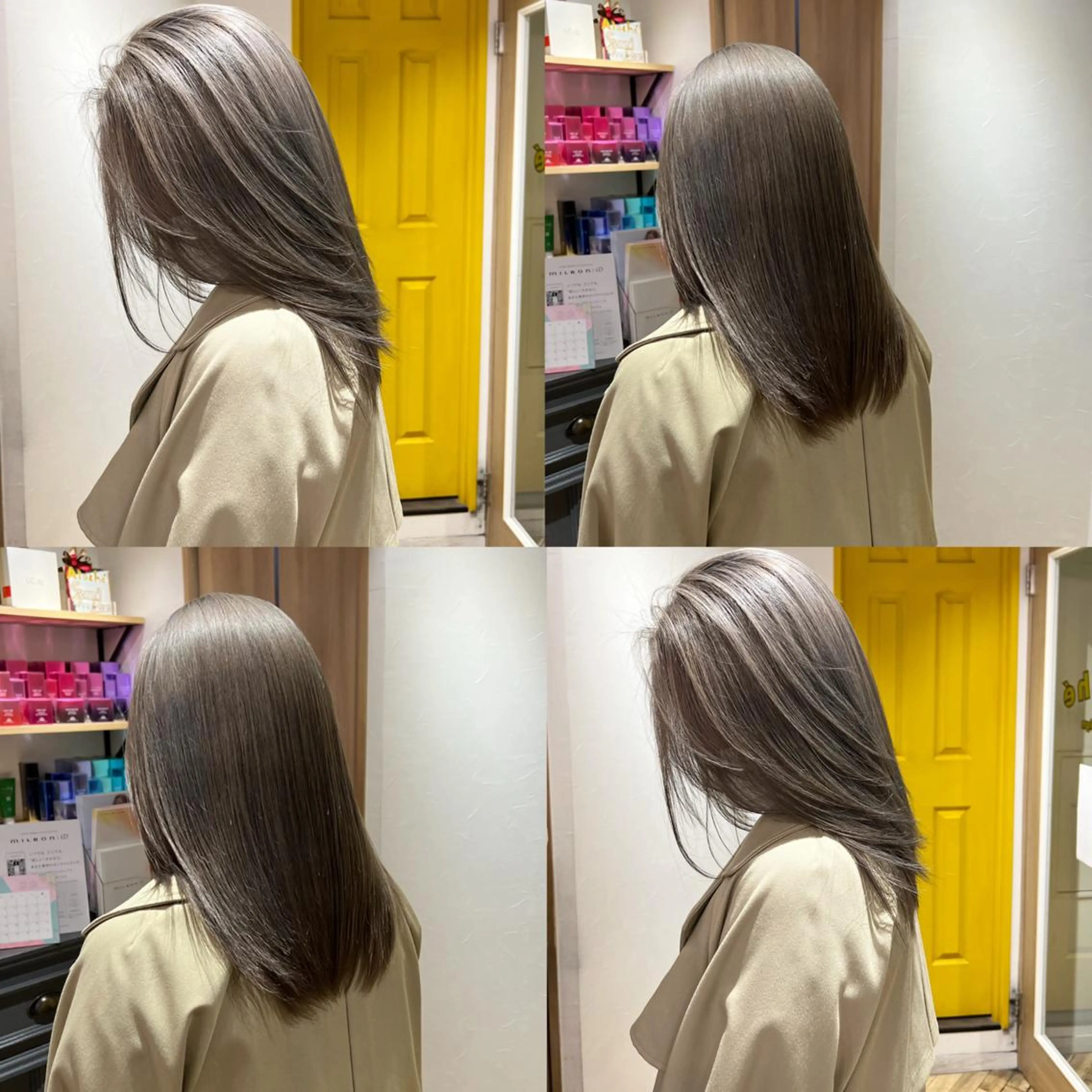 セミロング カラー 艶カラー/韓国顔周り 🎀mamiのヘアスタイル