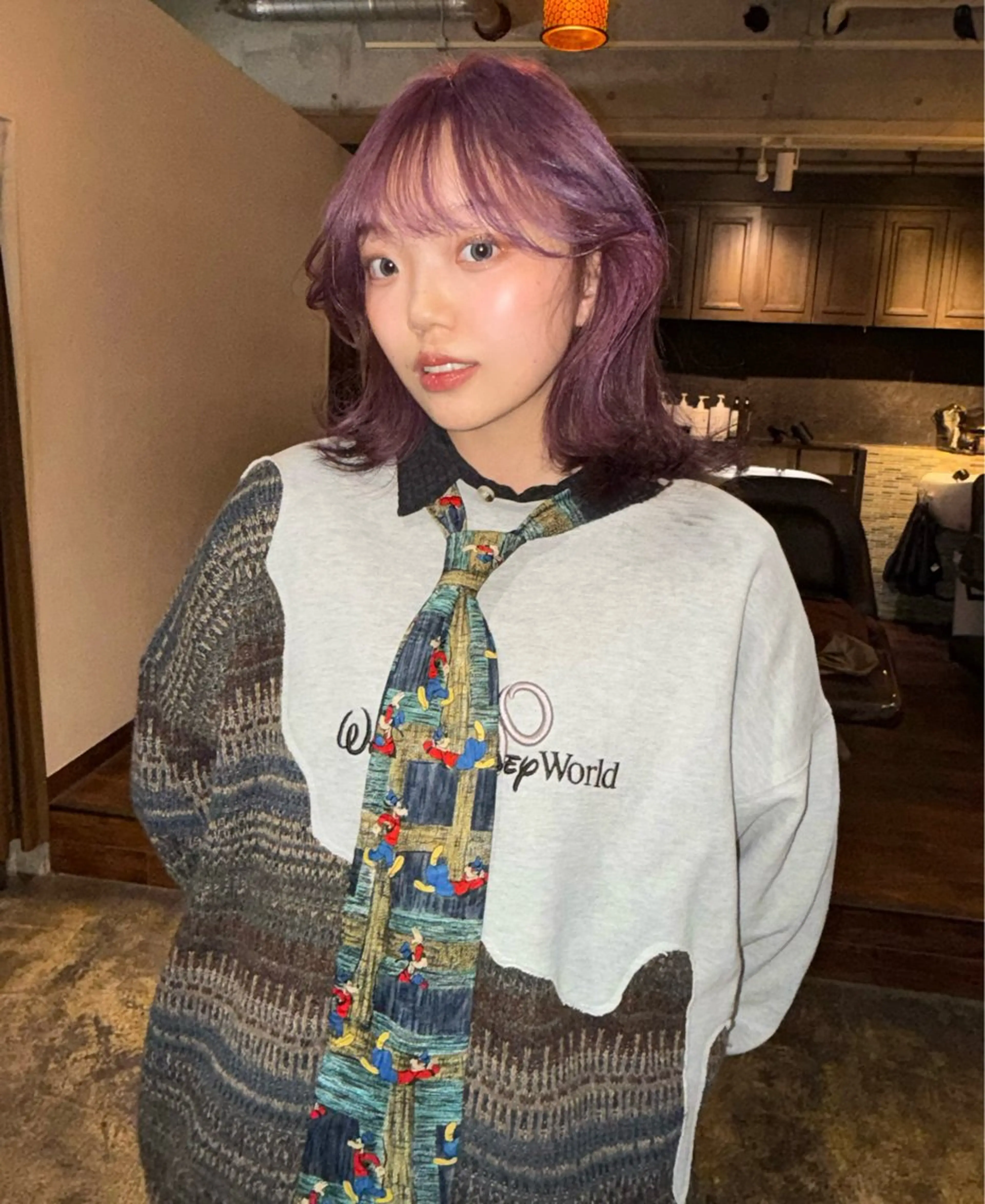 ショート パープルカラー ボブ カット ヘアカラー ハイトーン/デザイン honokaのヘアスタイル