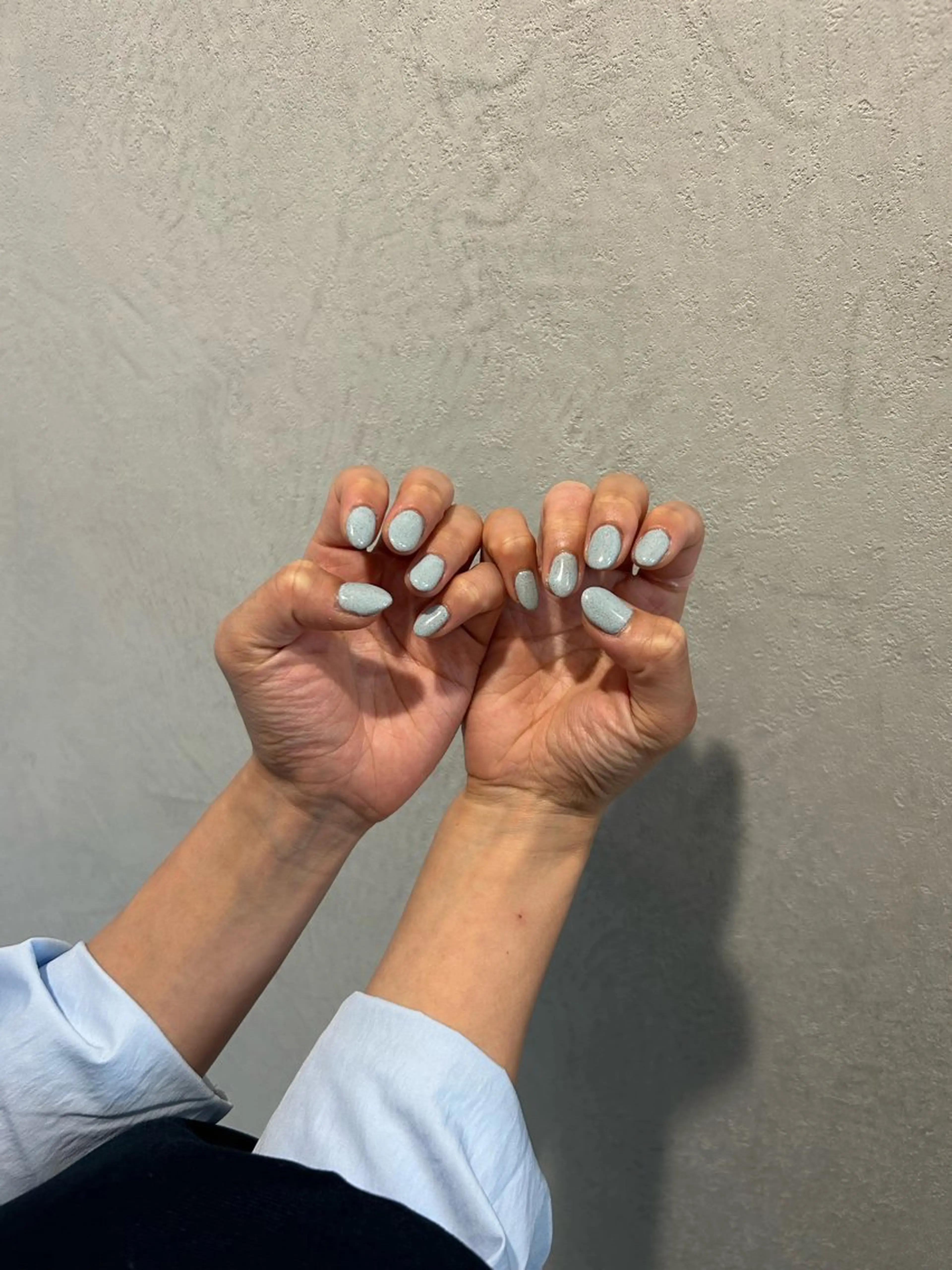 ネイル ブルー ワンカラーネイル 春ネイル Sii  鷺沼 Rinのネイルデザイン