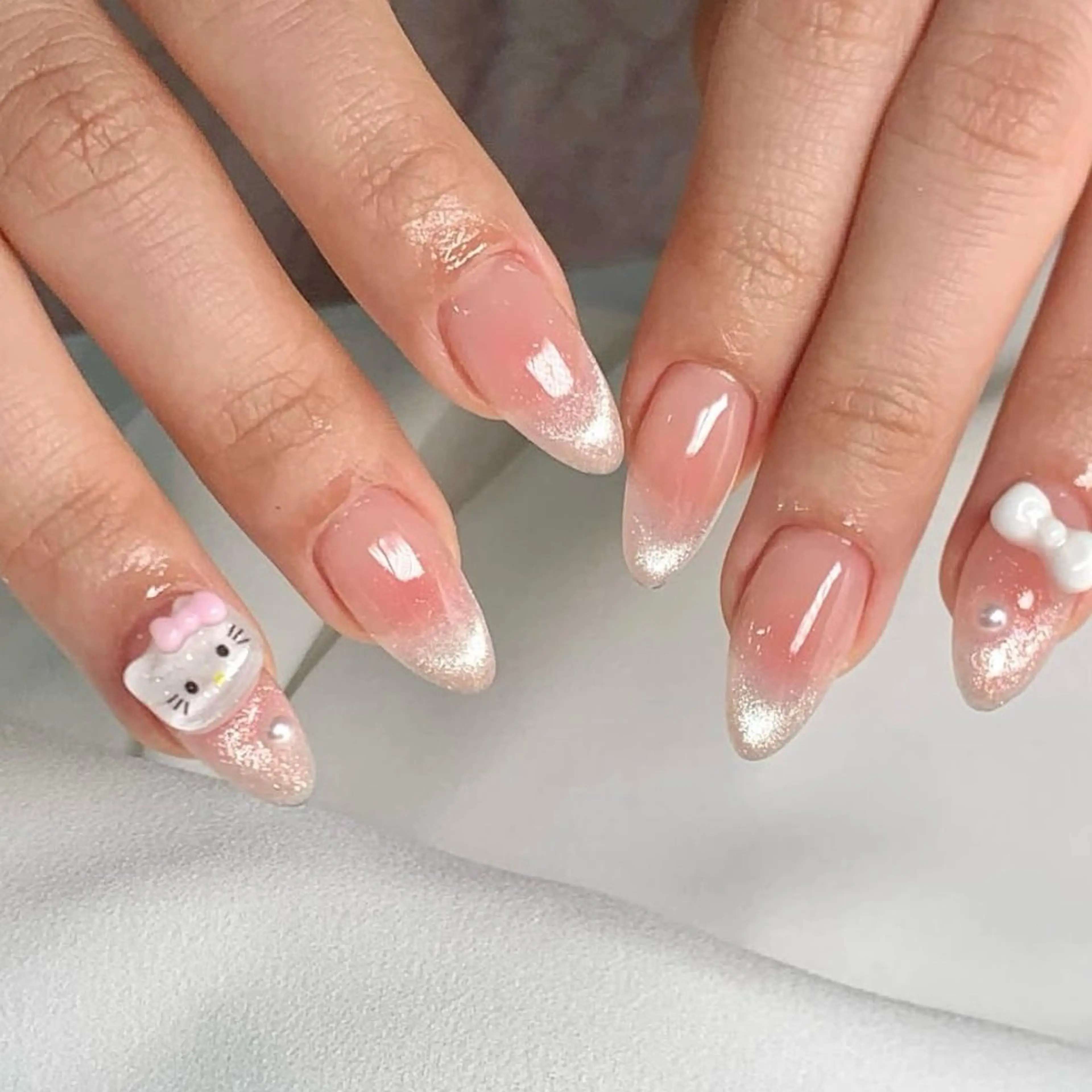 ネイル チークネイル 韓国ネイル シンプルネイル ワンホンネイル ハンドネイル Lala Nailsのネイルデザイン