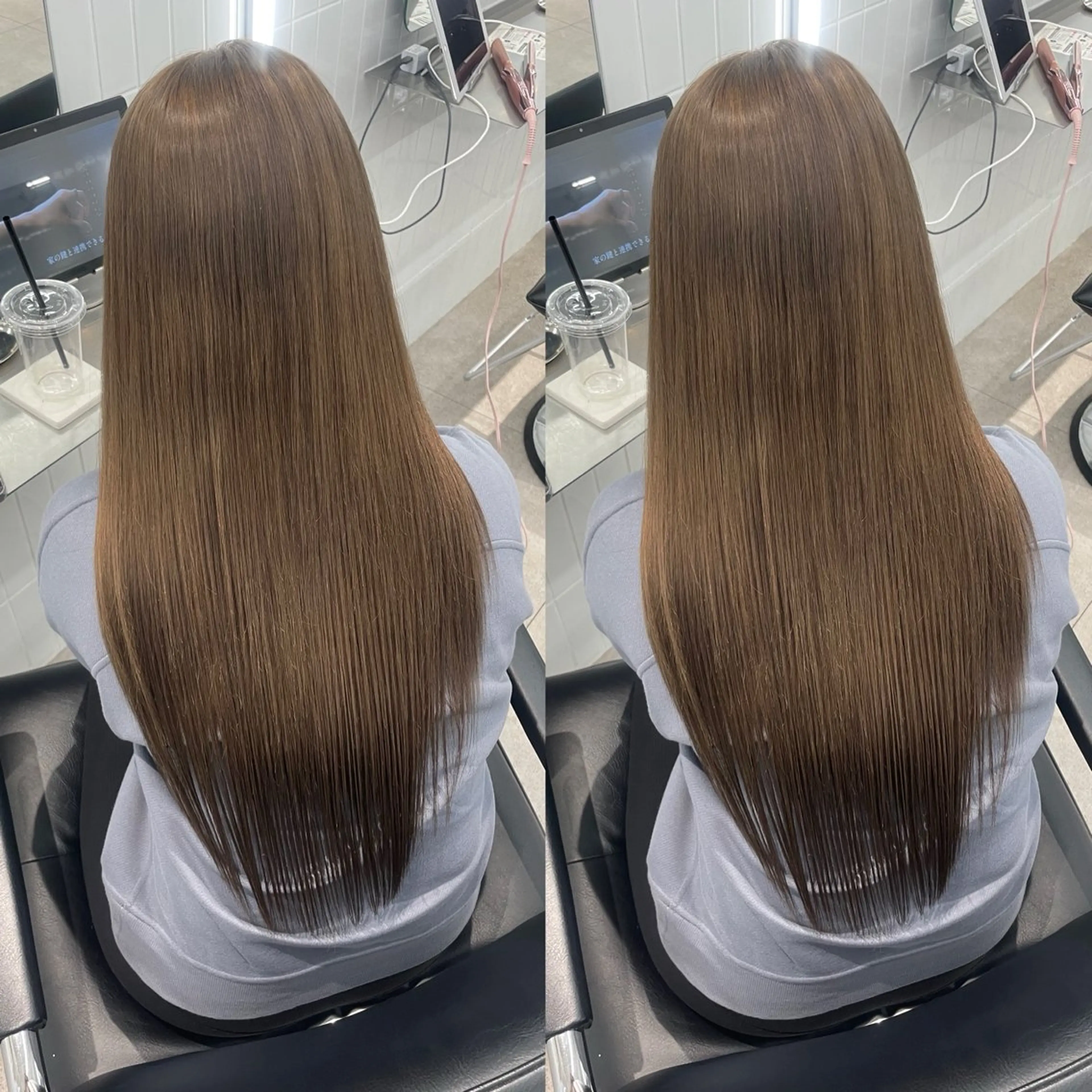 ロング カラー ベージュカラー ミルクティーベージュ オリーブベージュ オリーブカラー 表参道/ハイライト バレイヤージュのヘアスタイル