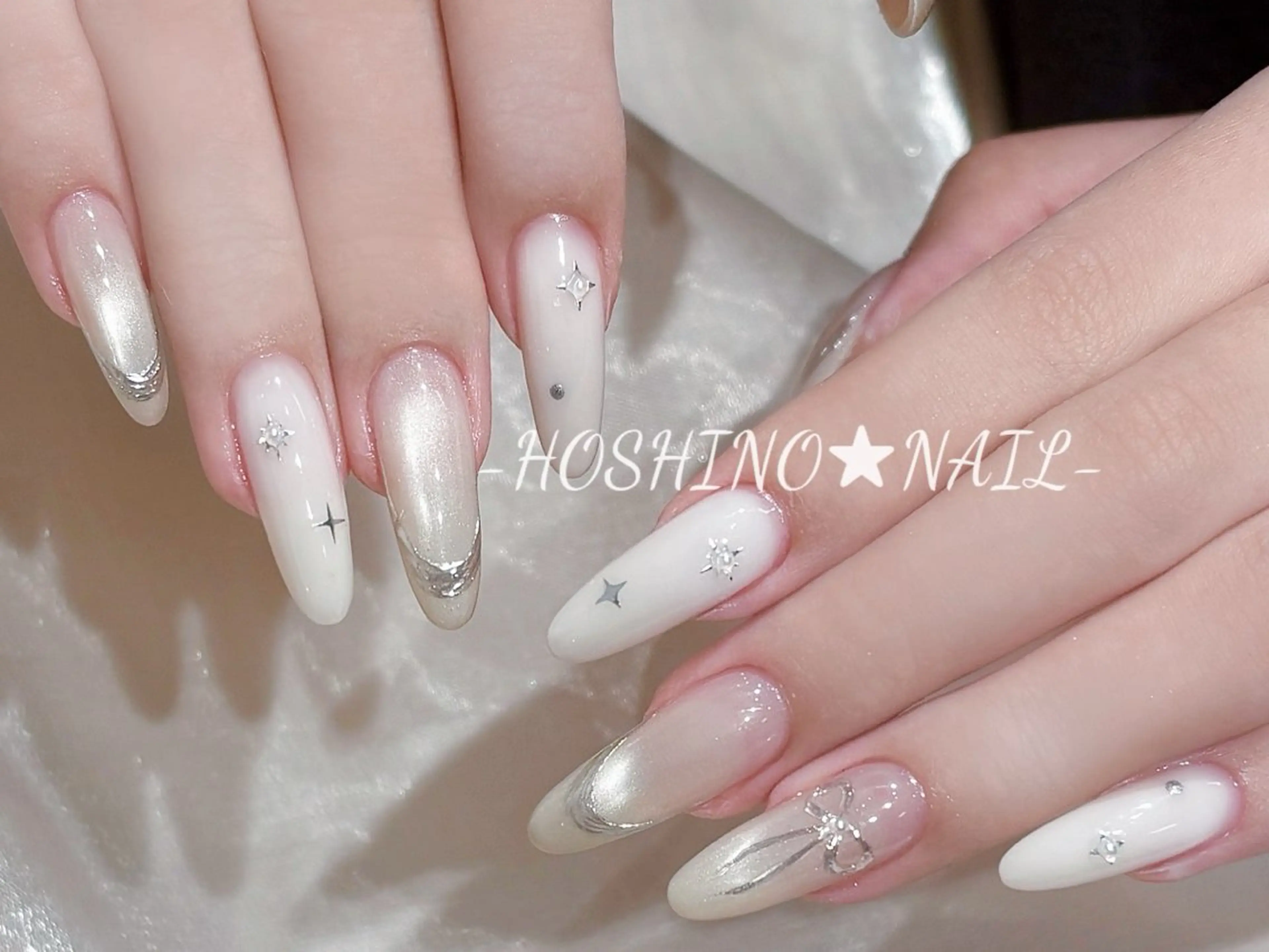 ネイル オーロラネイル チークネイル ドット フットネイル フレンチネイル ハンドネイル ★HOSHINO NAIL★新宿店のネイルデザイン