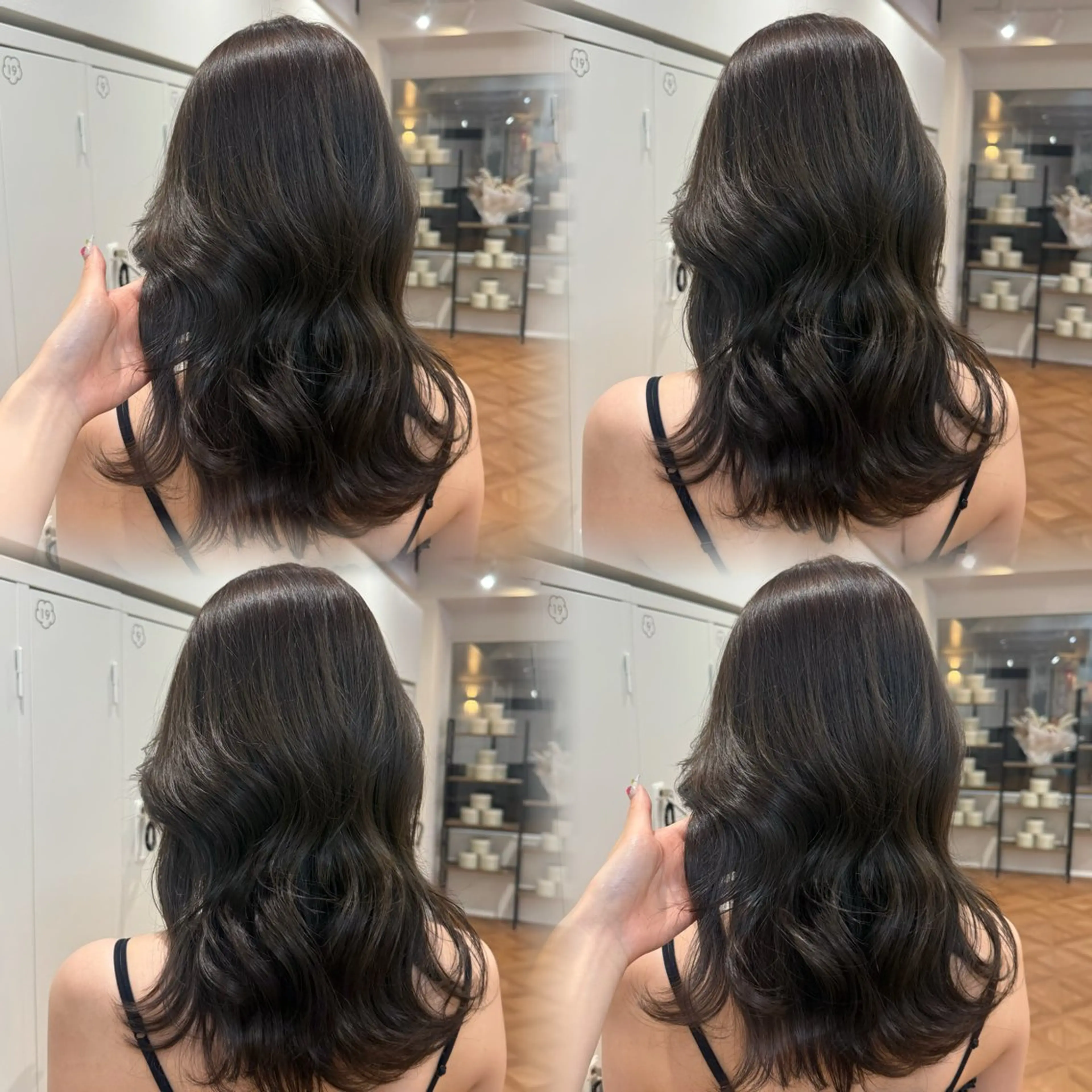 セミロング カラー ヘアアレンジ キヨミ 韓国レイヤーカットのヘアスタイル