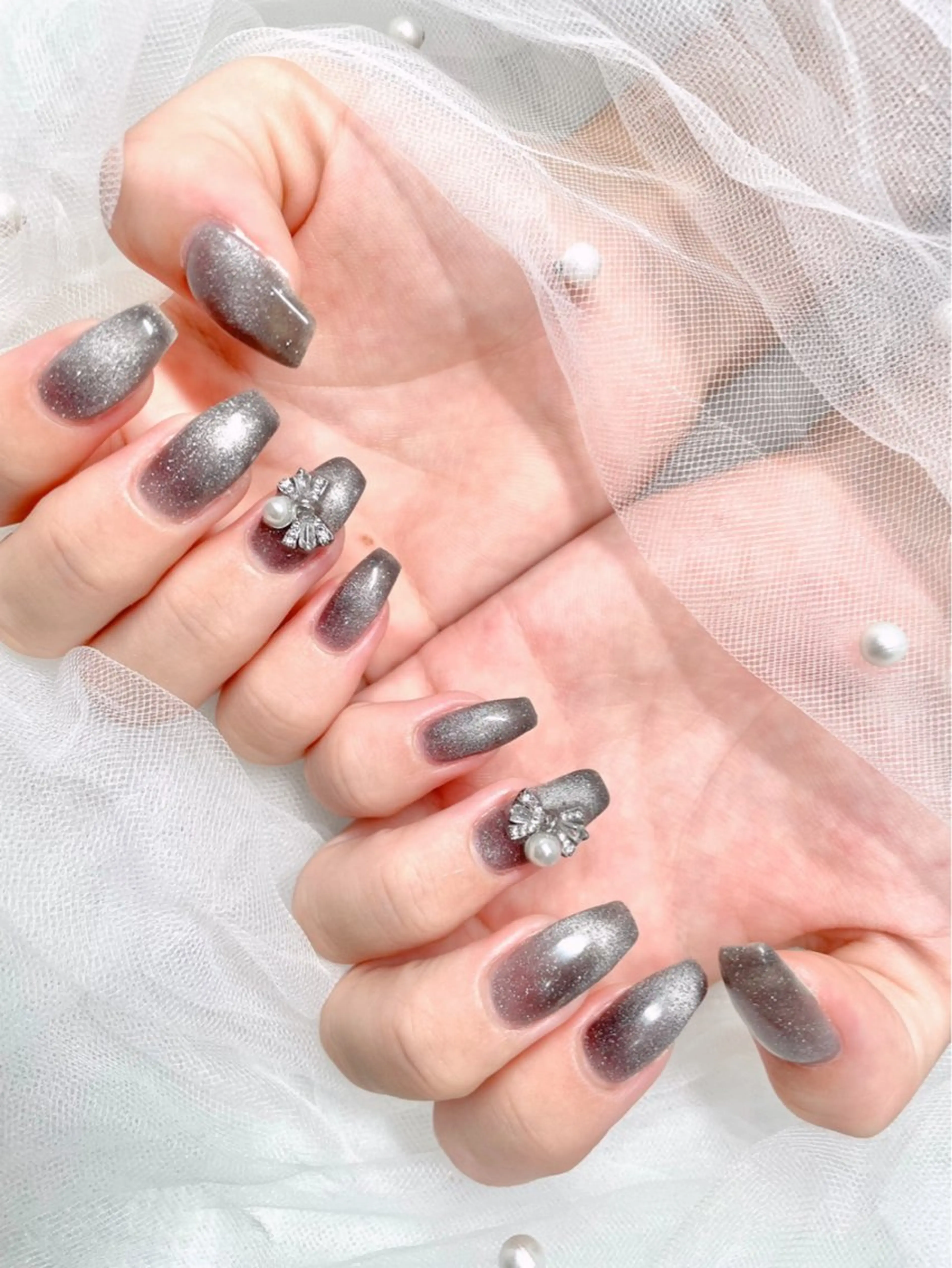 ネイル マグネットネイル ハンドネイル ゆりか ジョアアンジェ福島のネイルデザイン