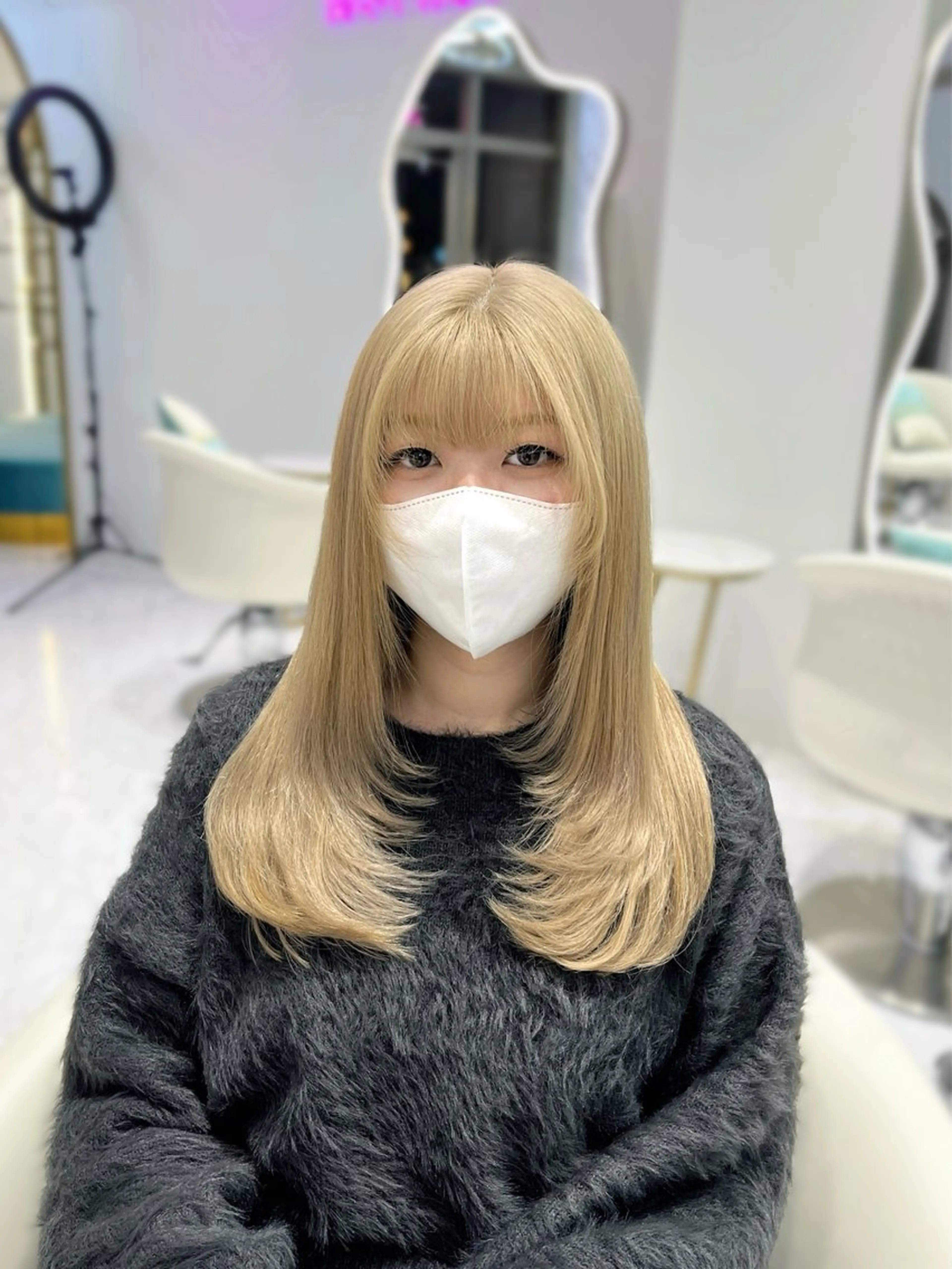 ロング レイヤーカット カット トリートメント 名古屋/透明感カラー /韓国ヘア/高木梨帆のヘアスタイル