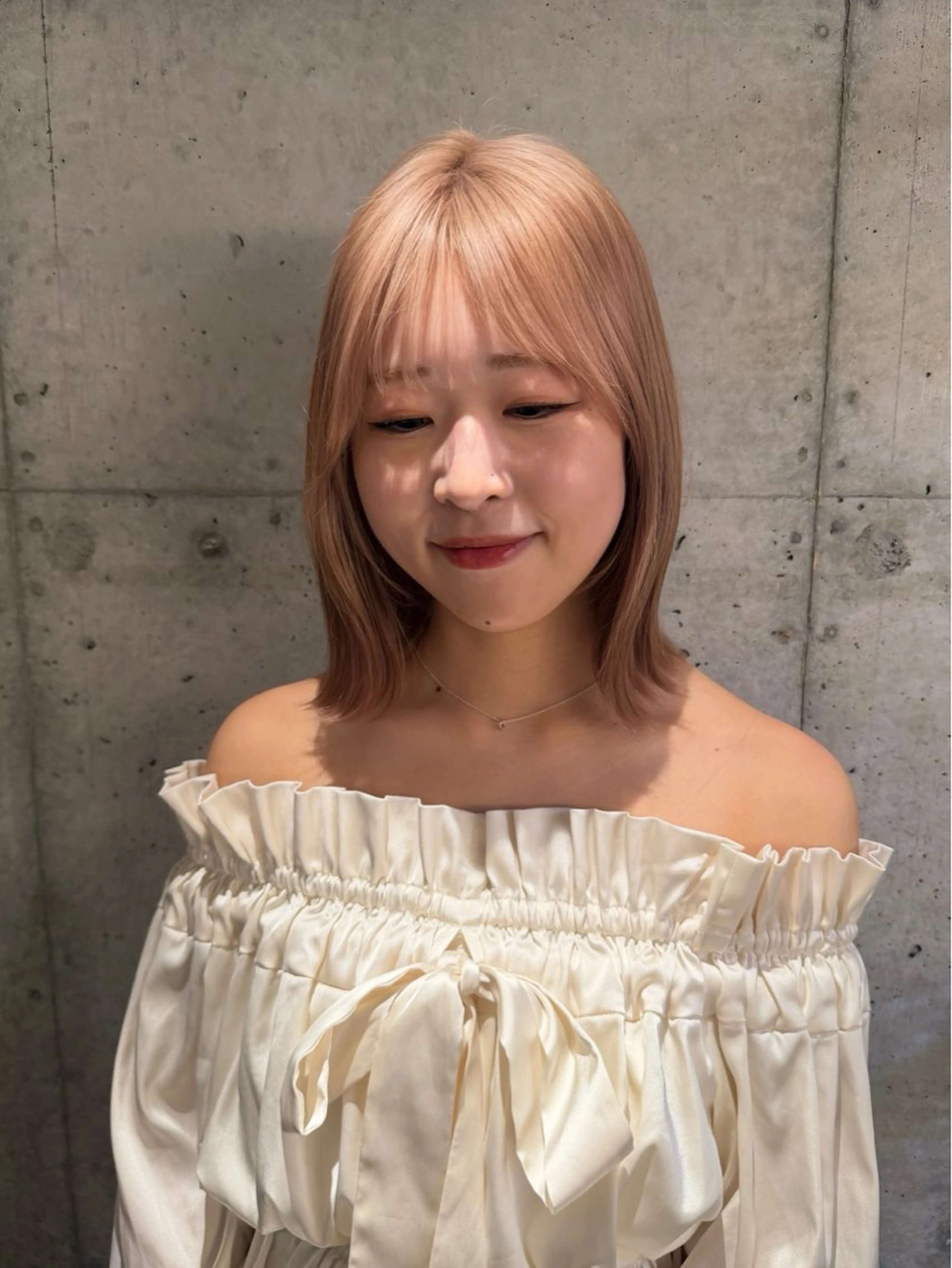 ミディアム カラー カット ヘアカラー トリートメント ❤️ブリーチ/暖色/ カラー/大宮のヘアスタイル