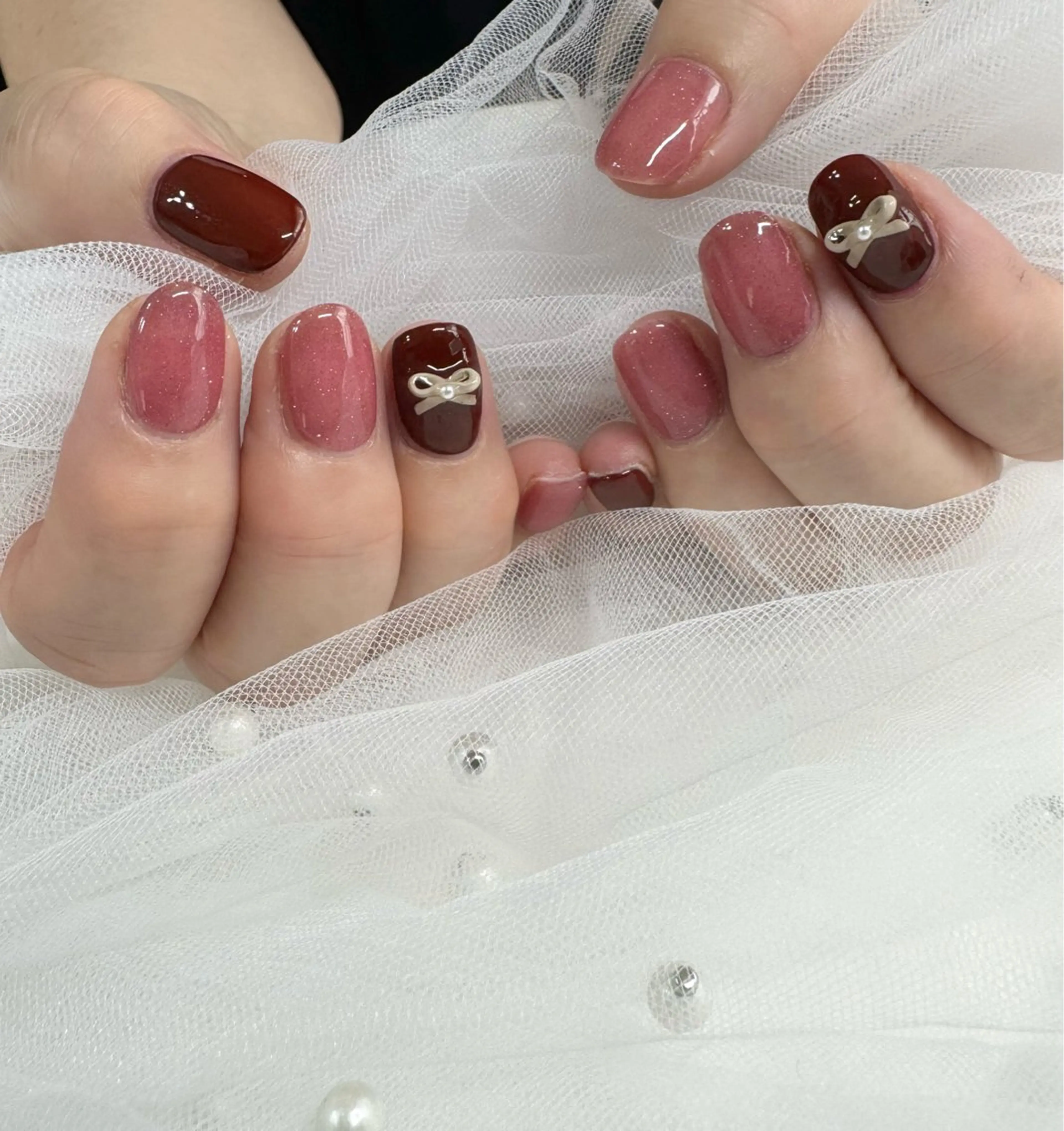 ネイル リボン 東 千夏のネイルデザイン