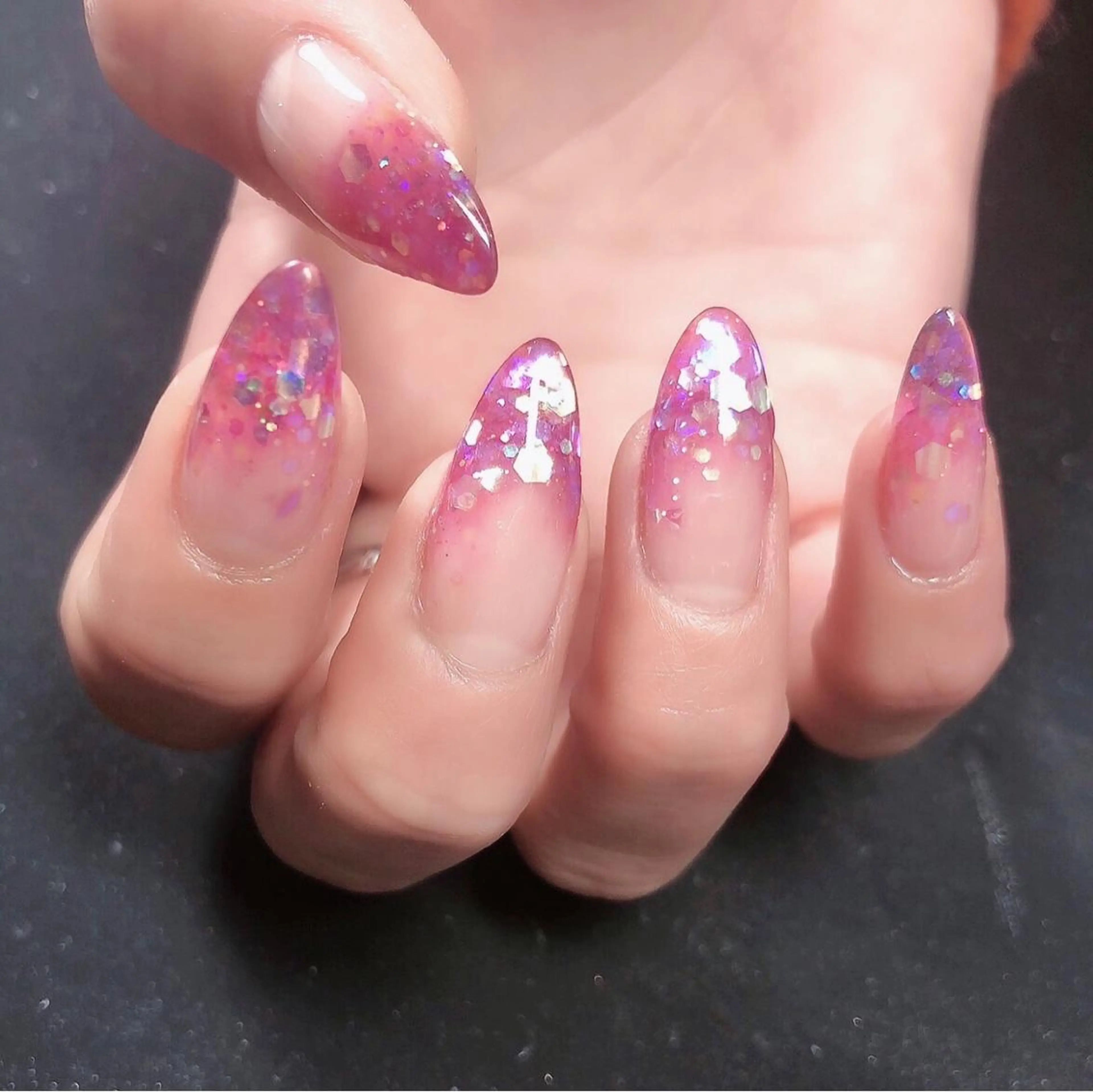 ネイル ラメ(グリッター) スカルプネイル Likeモデル 募集中のネイルデザイン