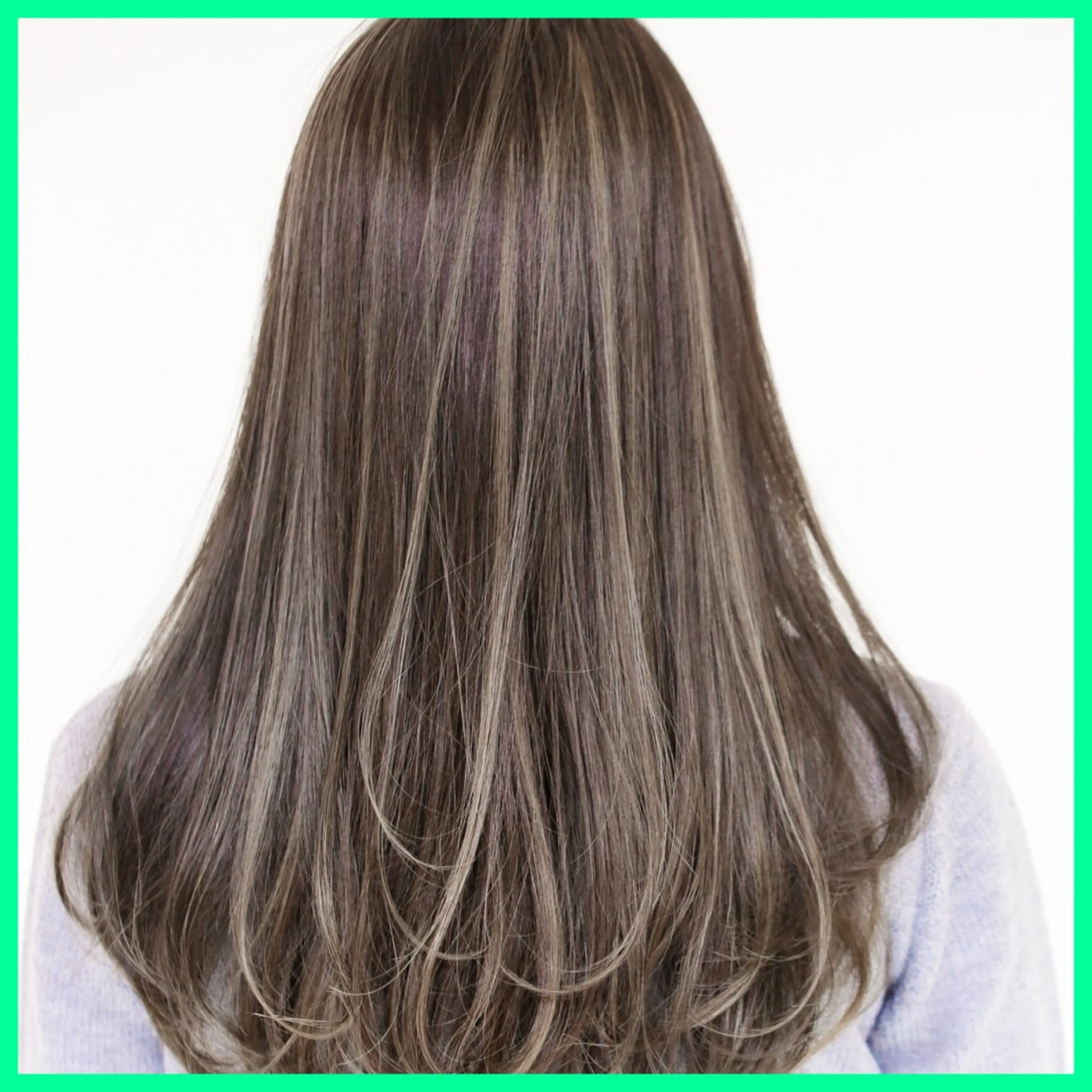 セミロング カラー アッシュ バレイヤージュ ベージュカラー ブリーチ ケアブリーチ AMI Hair  supply所属・髪質改善カラー 韓国風レイヤーのヘアスタイル