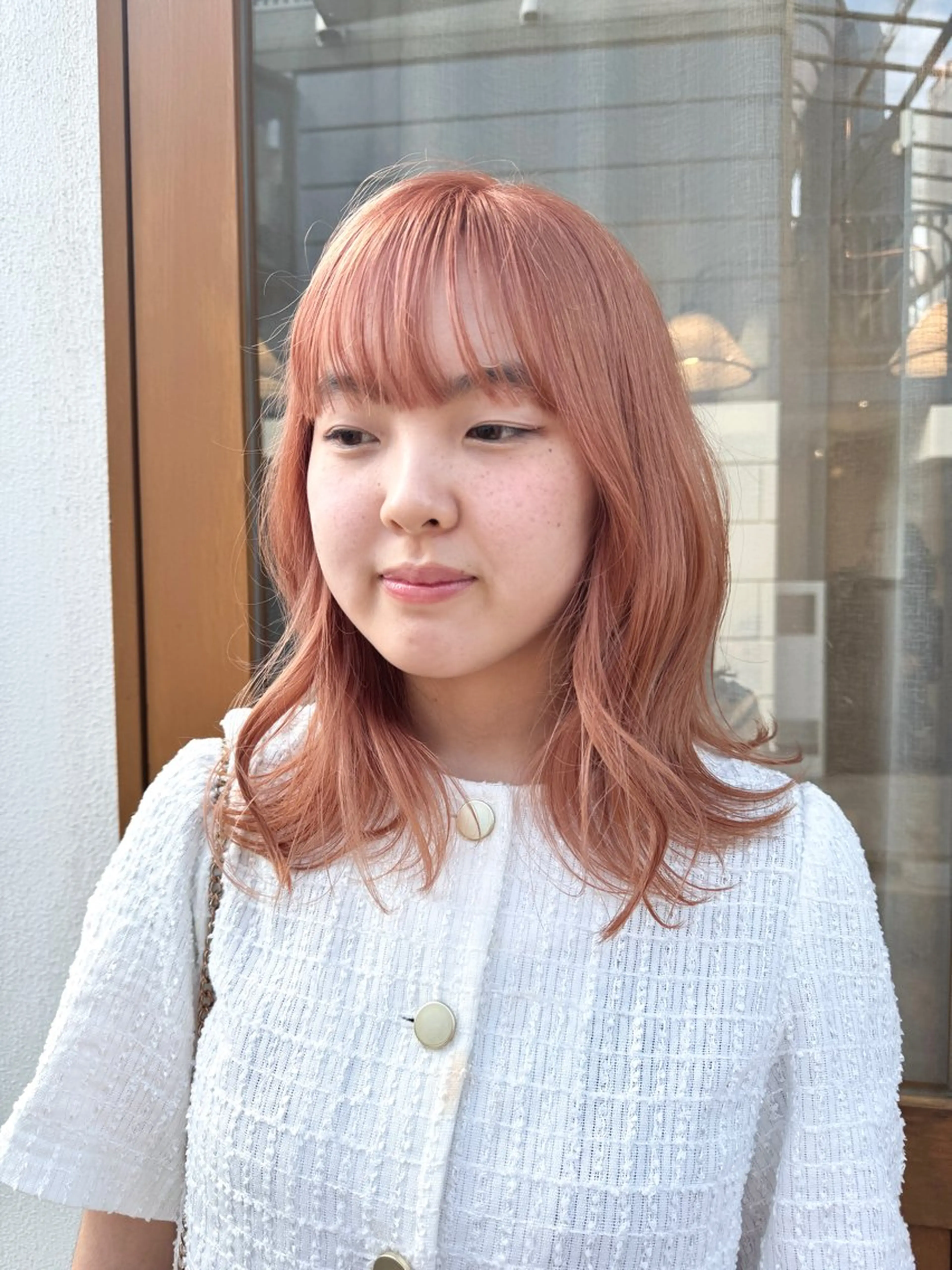 セミロング カラー ヘアカラー トリートメント 透明感カラー/ハイト ーン/メイク/umiのヘアスタイル