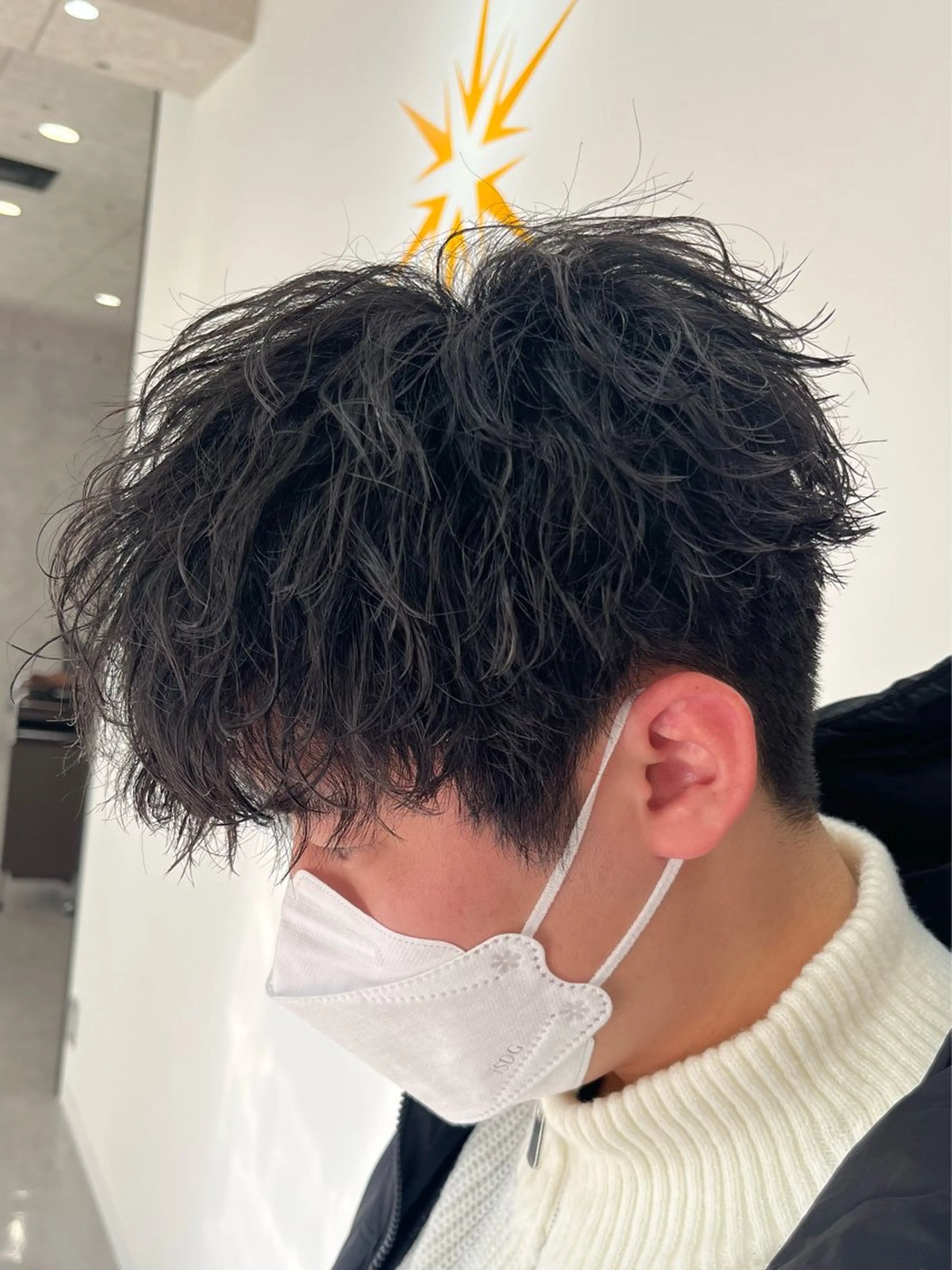 ショート パーマ メンズ メンズパーマ メンズショート ショートヘア 【店長】メンズ職人 短髪　ハイトーン🔥のヘアスタイル