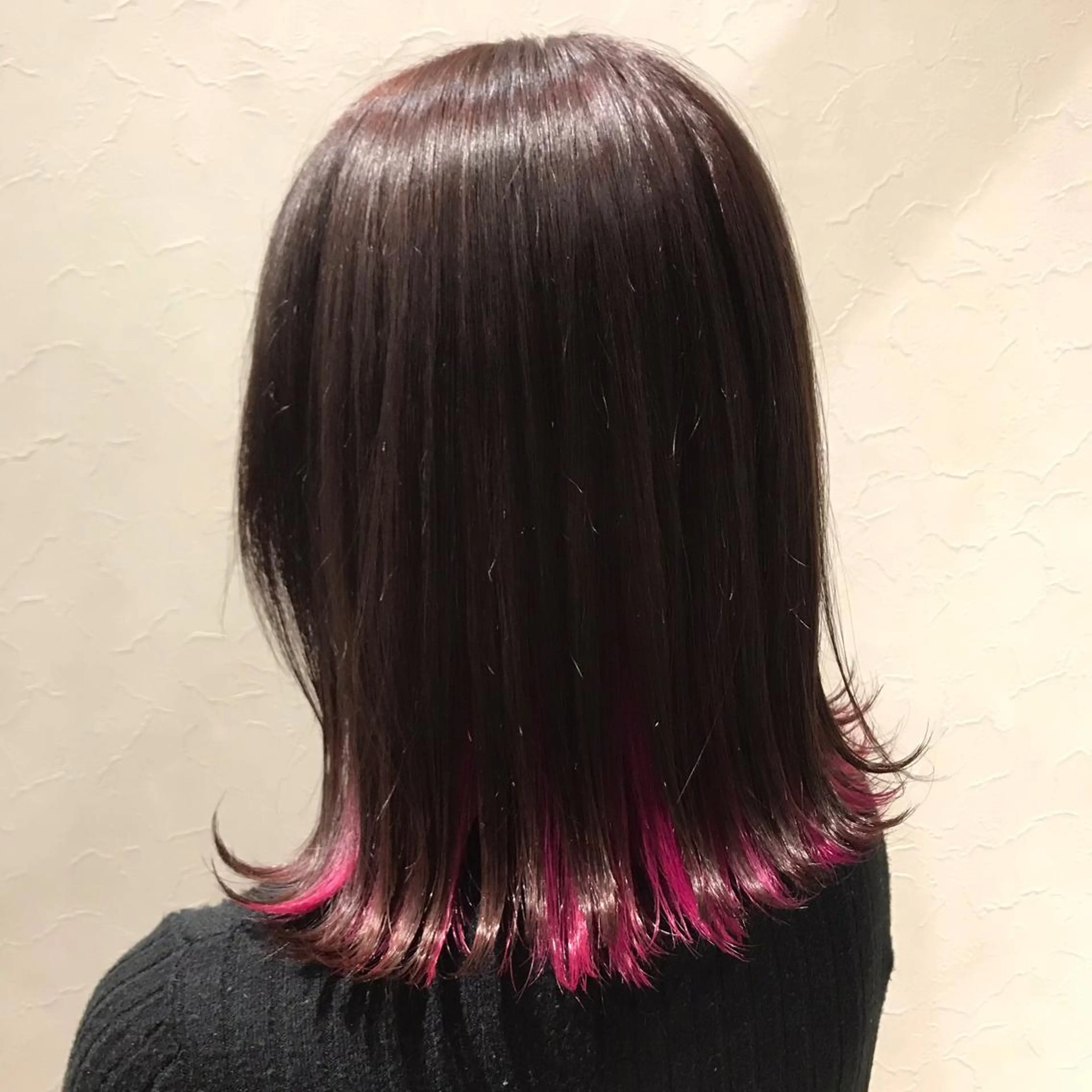 ミディアム カラー インナーカラー ピンクカラー バイオレットカラー メンズ指名多数!! SiLO 田島のヘアスタイル