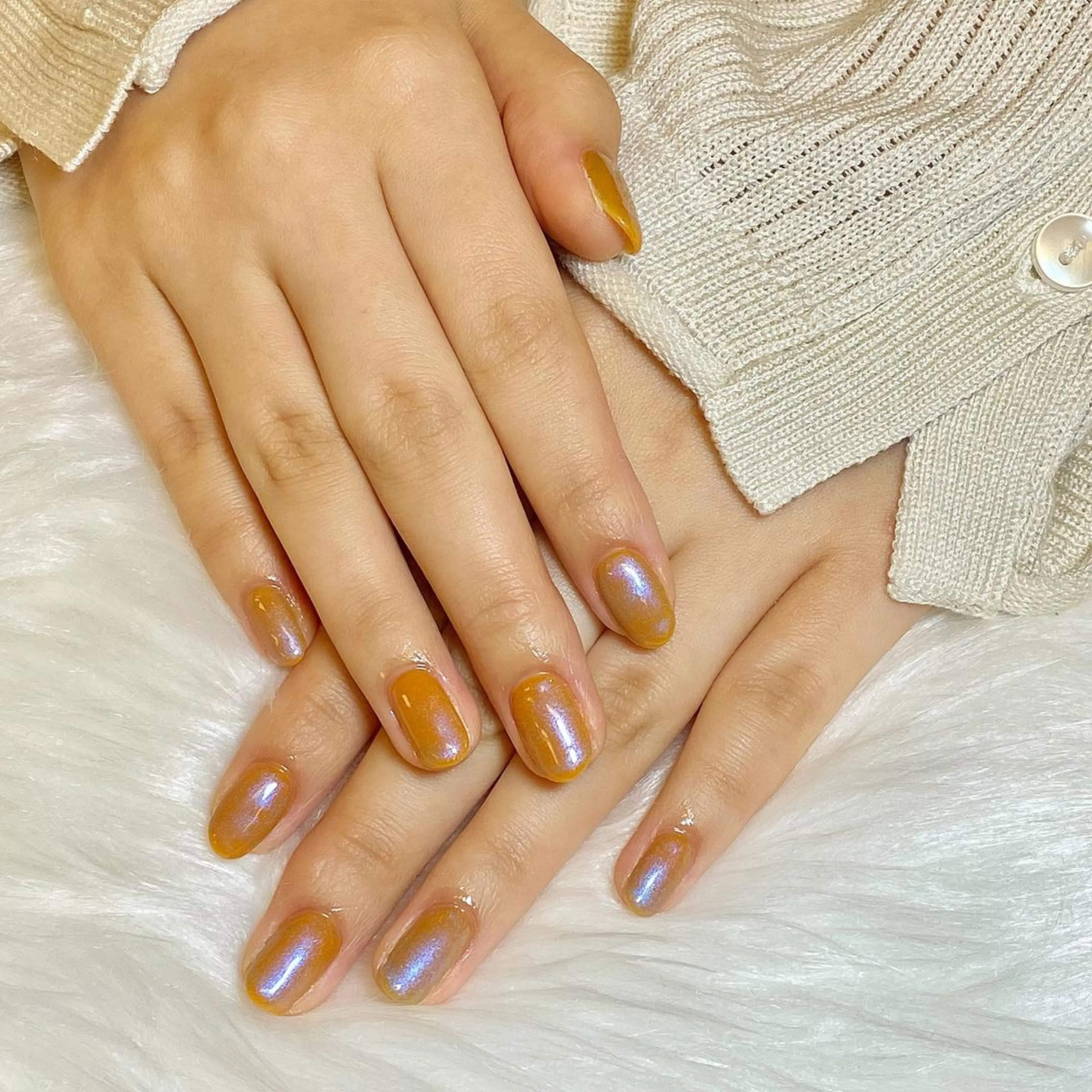 ネイル オーロラネイル ブルー ワンカラーネイル studio tam 髙橋彩夏のネイルデザイン