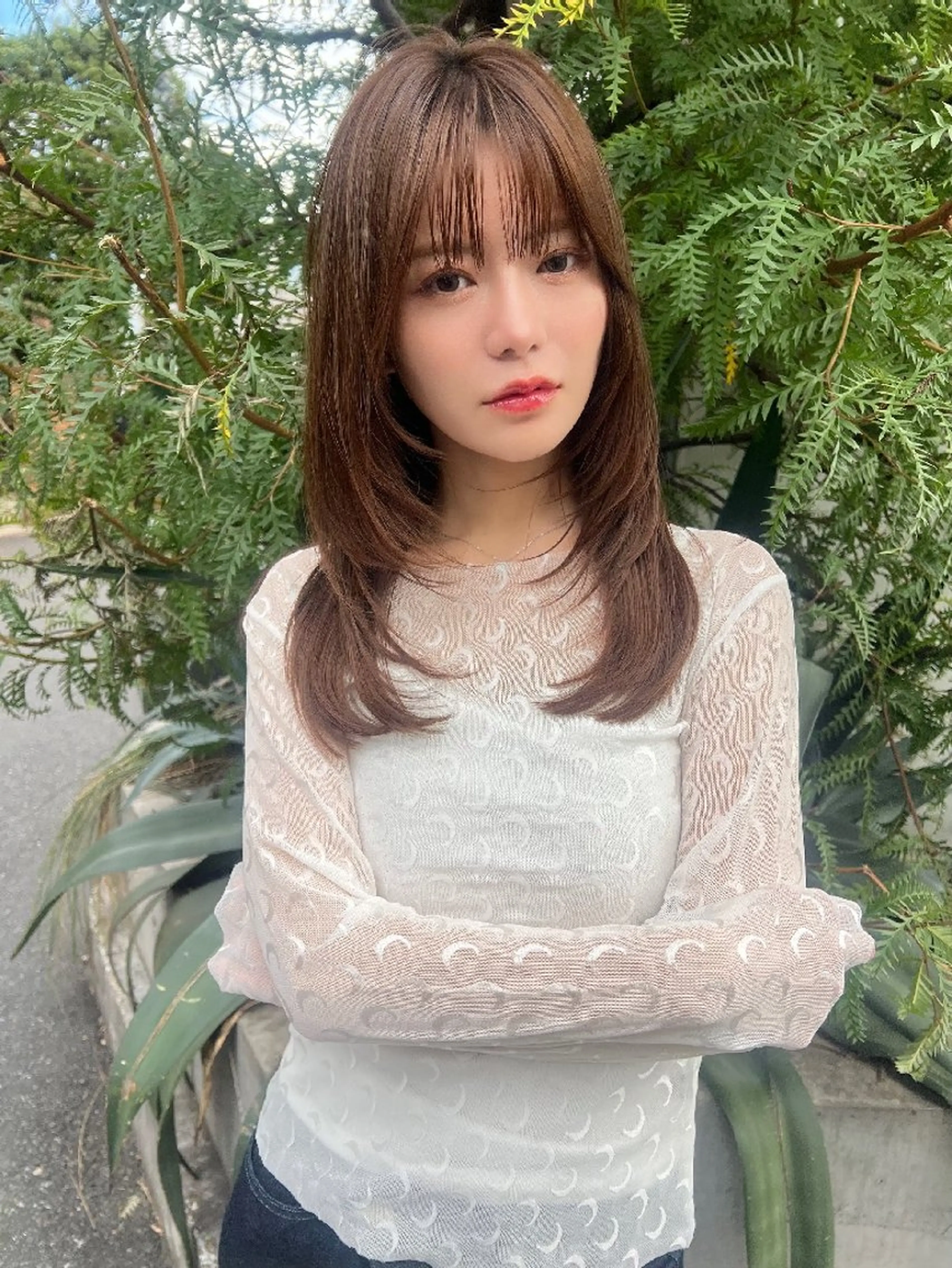 ミディアム カラー カット ヘアカラー トリートメント 髪質改善／レイヤー /柔らかさ/清水のヘアスタイル