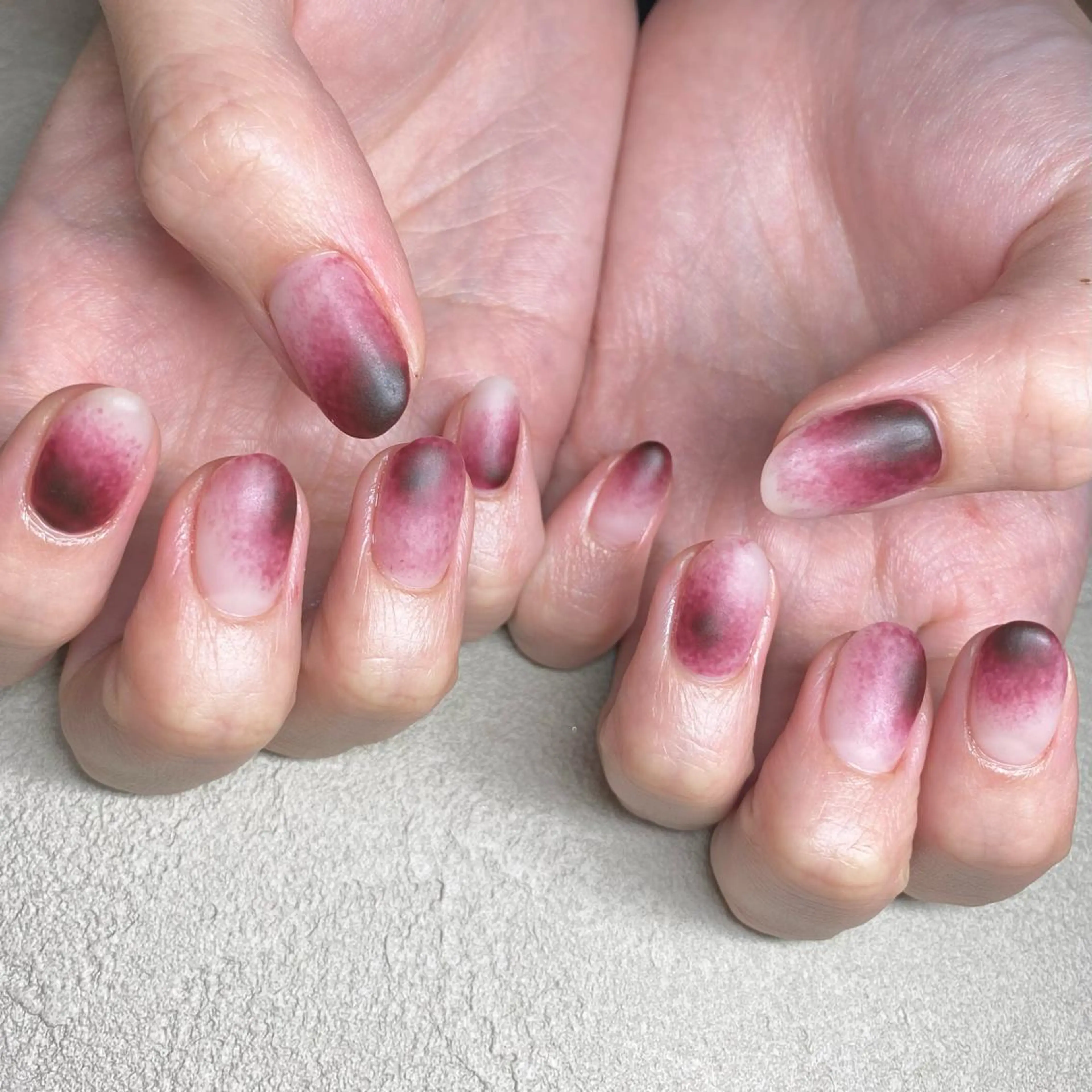 ネイル アートネイル ニュアンスネイル 冬ネイル ハンドネイル 山田 貴子のネイルデザイン