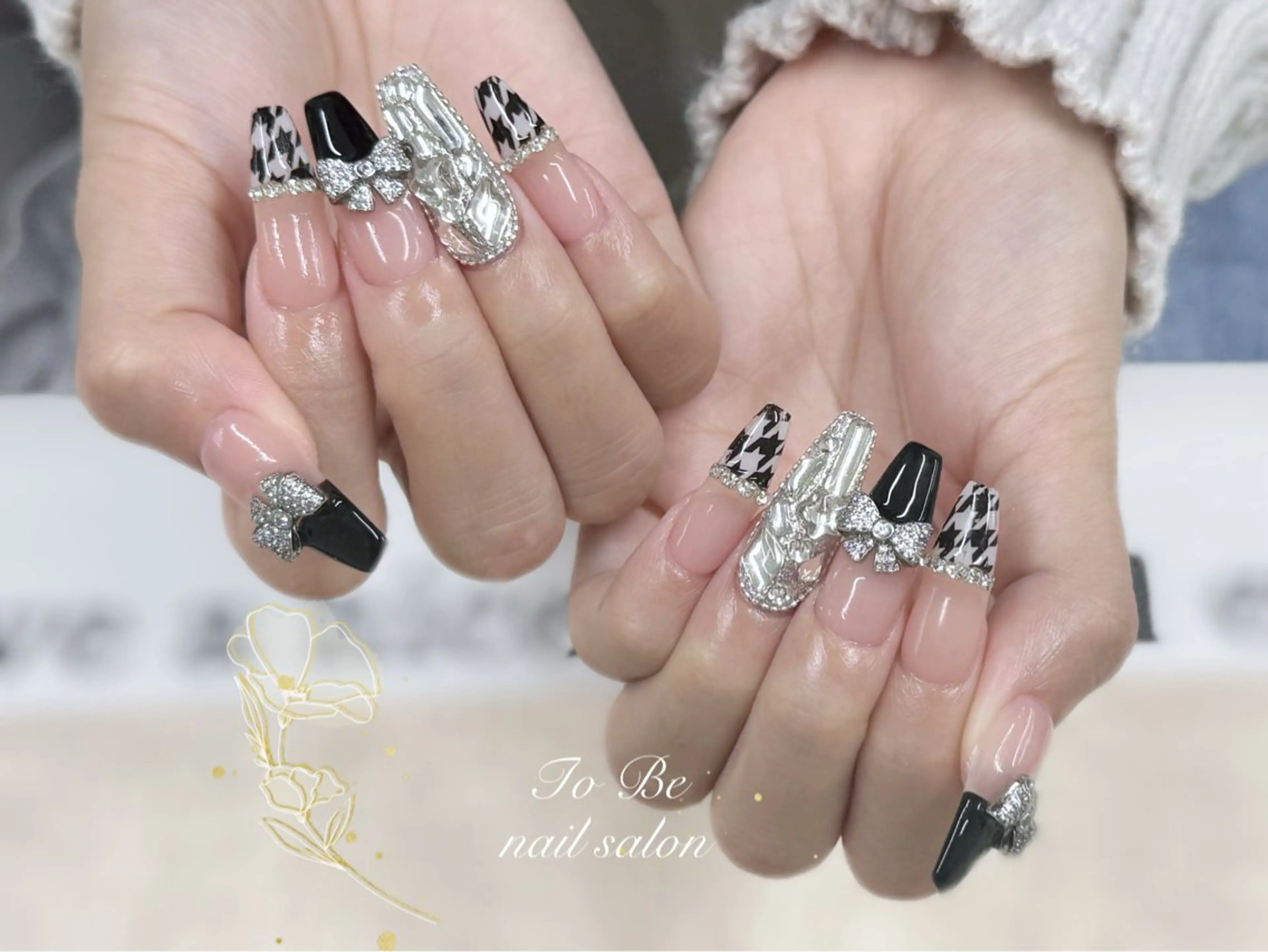 ロング ハンドネイル Nail Salon To Be珈月のネイルデザイン