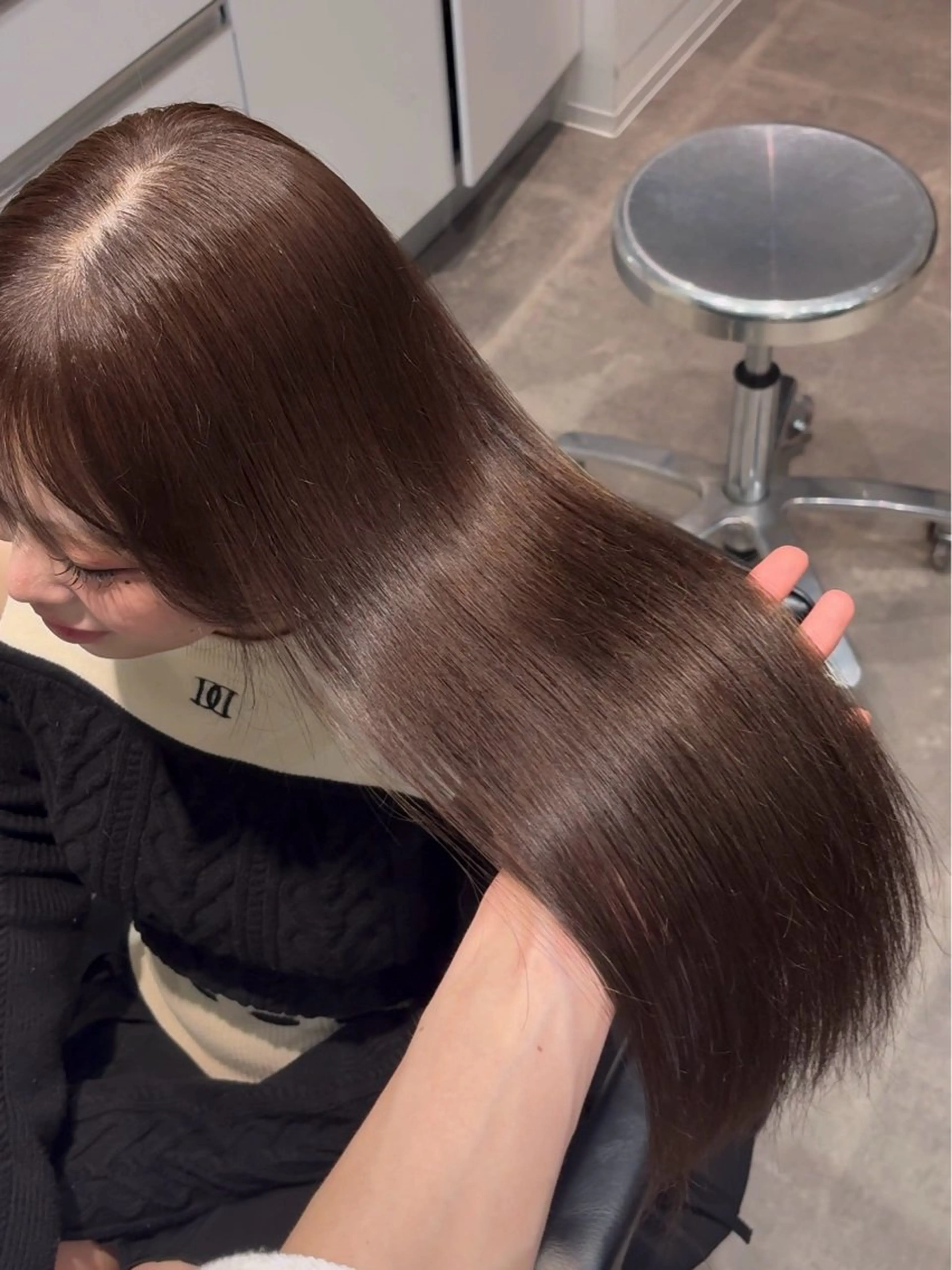 ロング カラー ベージュカラー ブリーチ ブリーチなしカラー ヘアカラー meby所属・🩵福岡ブリーチなし カラー/紫音🩵のヘアスタイル