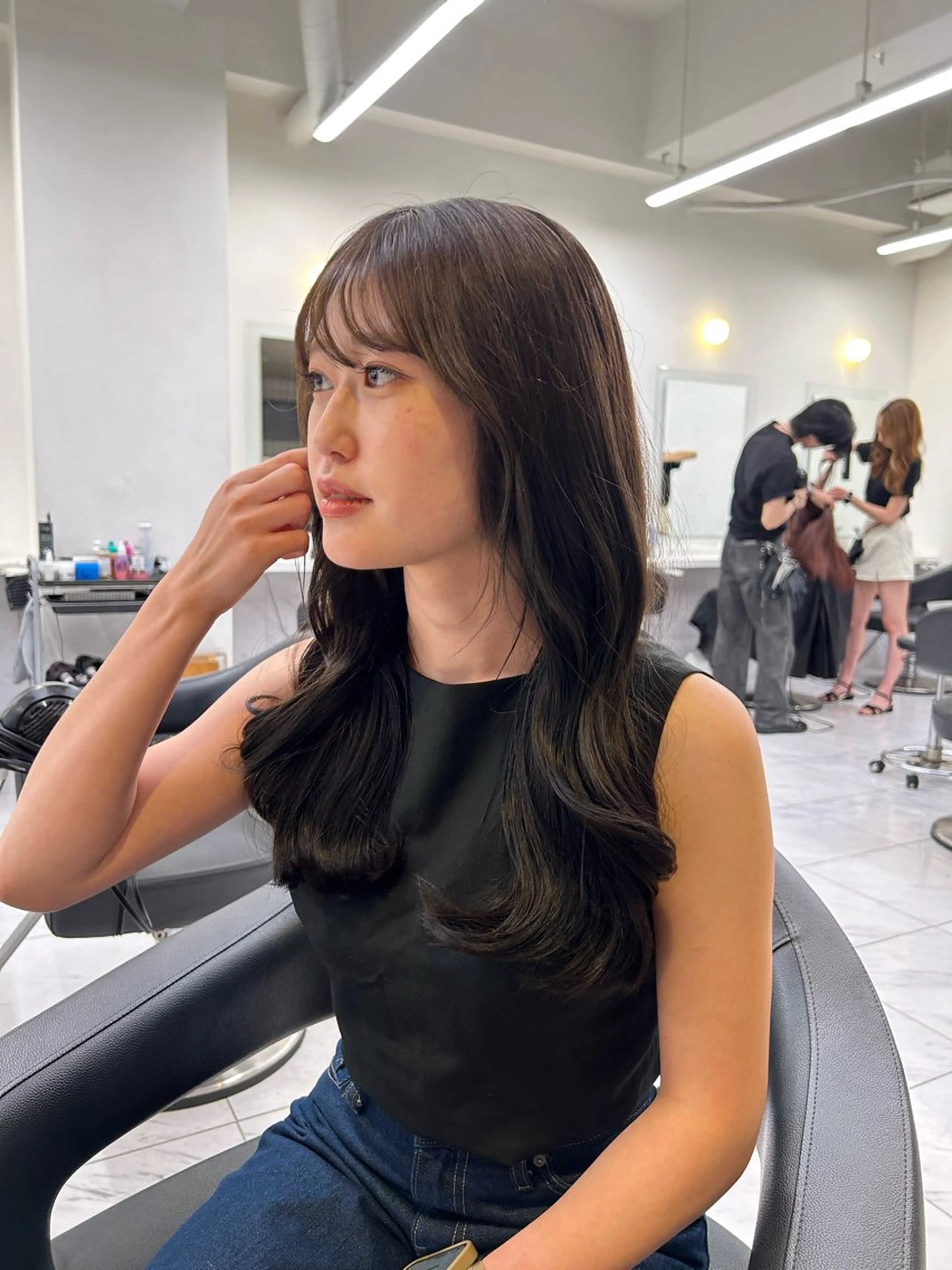 カラー ヘアカラー 透明感ベージュ🤎 ナチュラルレイヤーのヘアスタイル