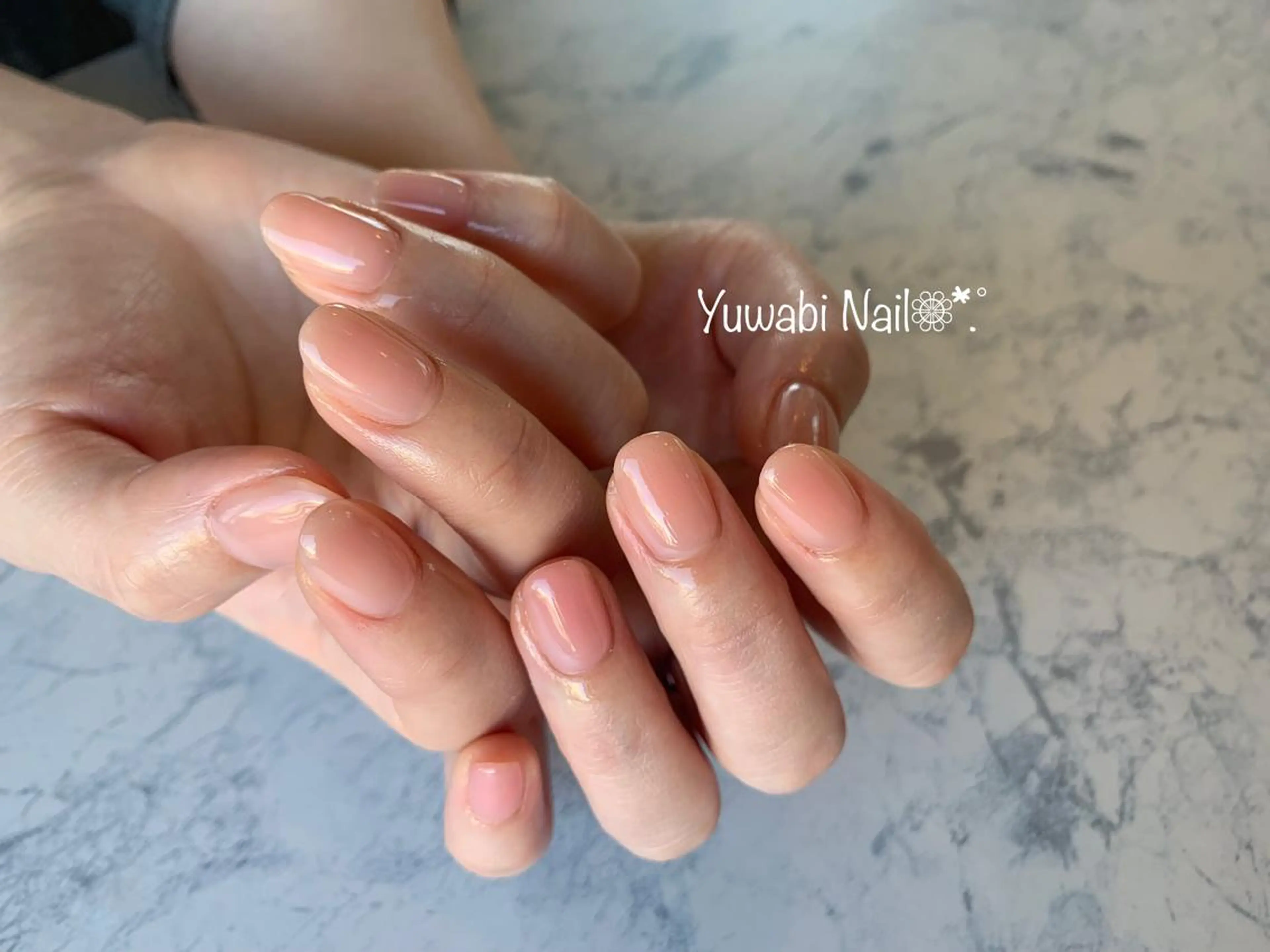 ネイル オフィスネイル ピンク Yuwabi Nail所属・Mimore ミモア 水戸のネイルデザイン