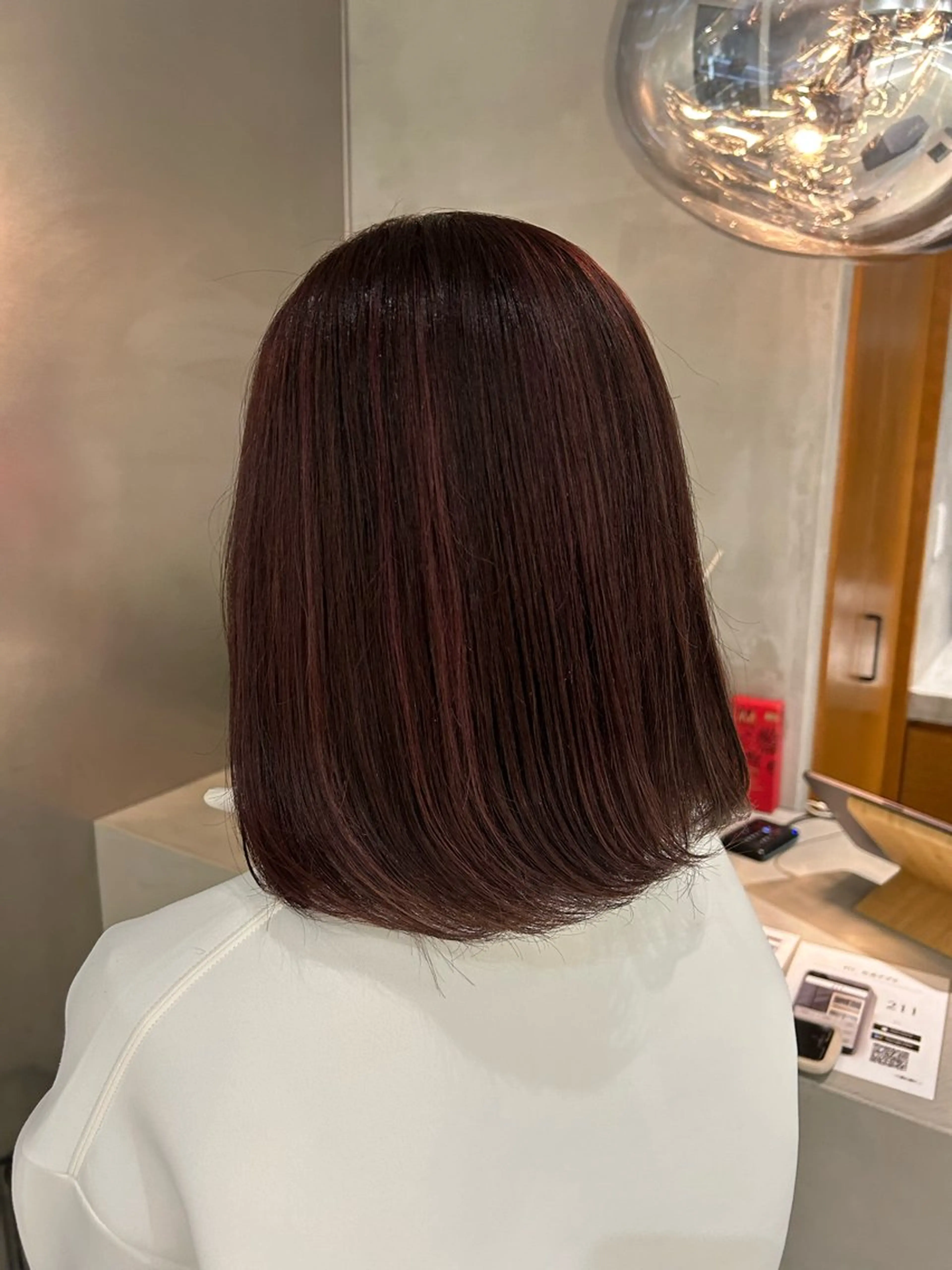 セミロング カラー ハイライトカラー ハイライト 馬場 菜乃夏のヘアスタイル