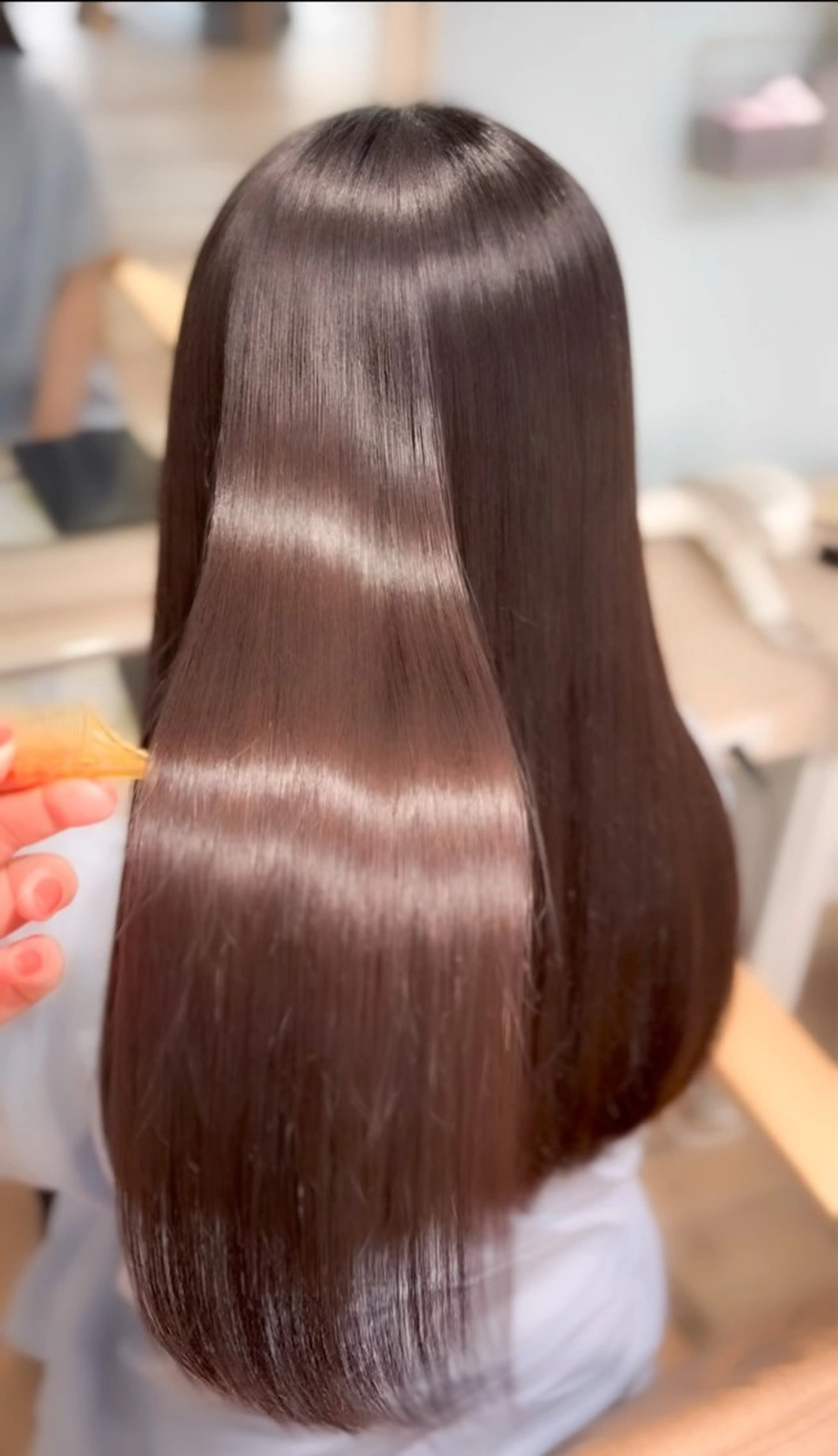 ロング 縮毛矯正 カット 縮毛矯正 トリートメント 透明感/暖色/艶感 💍TAMA💍のヘアスタイル