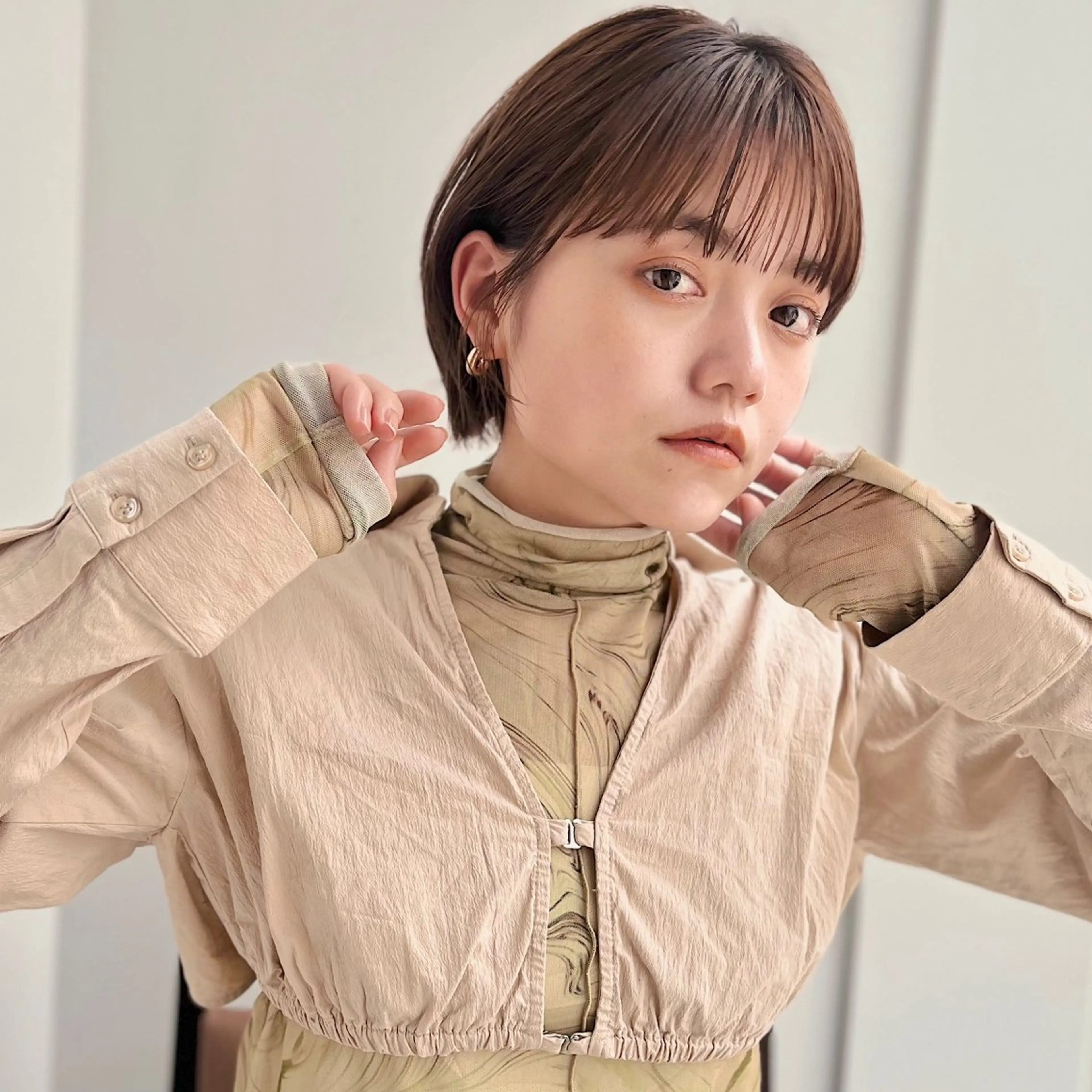 ショート ショートボブ ボブ ショートヘア あやめ【顔まわり/レ イヤー/柔らかカラ】のヘアスタイル