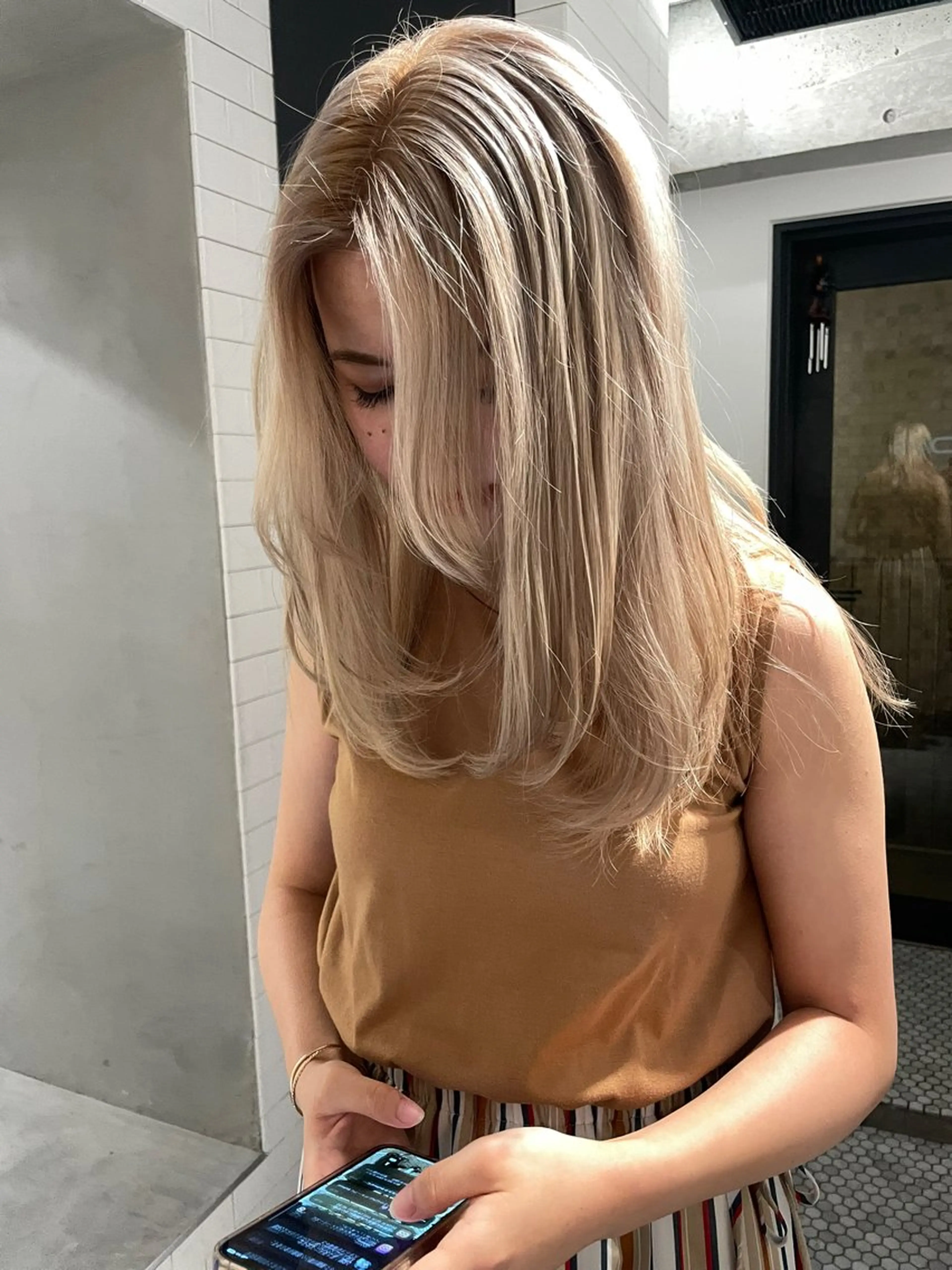 ケアブリーチでダメージを最小限に❕ダブルカラーの写真