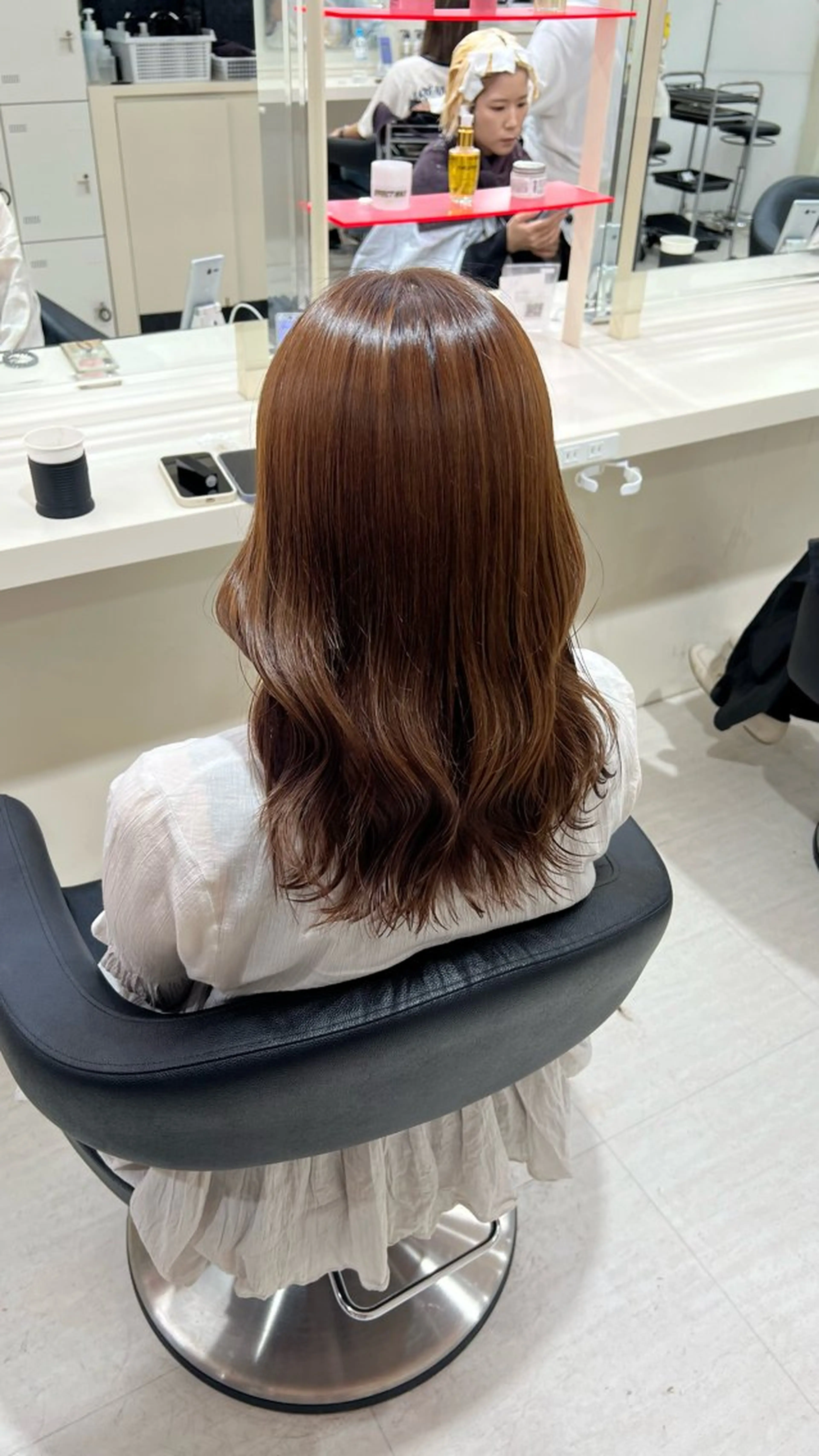 ミディアム カラー ヘアアレンジ 韓国レイヤー＆ピンク 艶髪🩶maikoのヘアスタイル