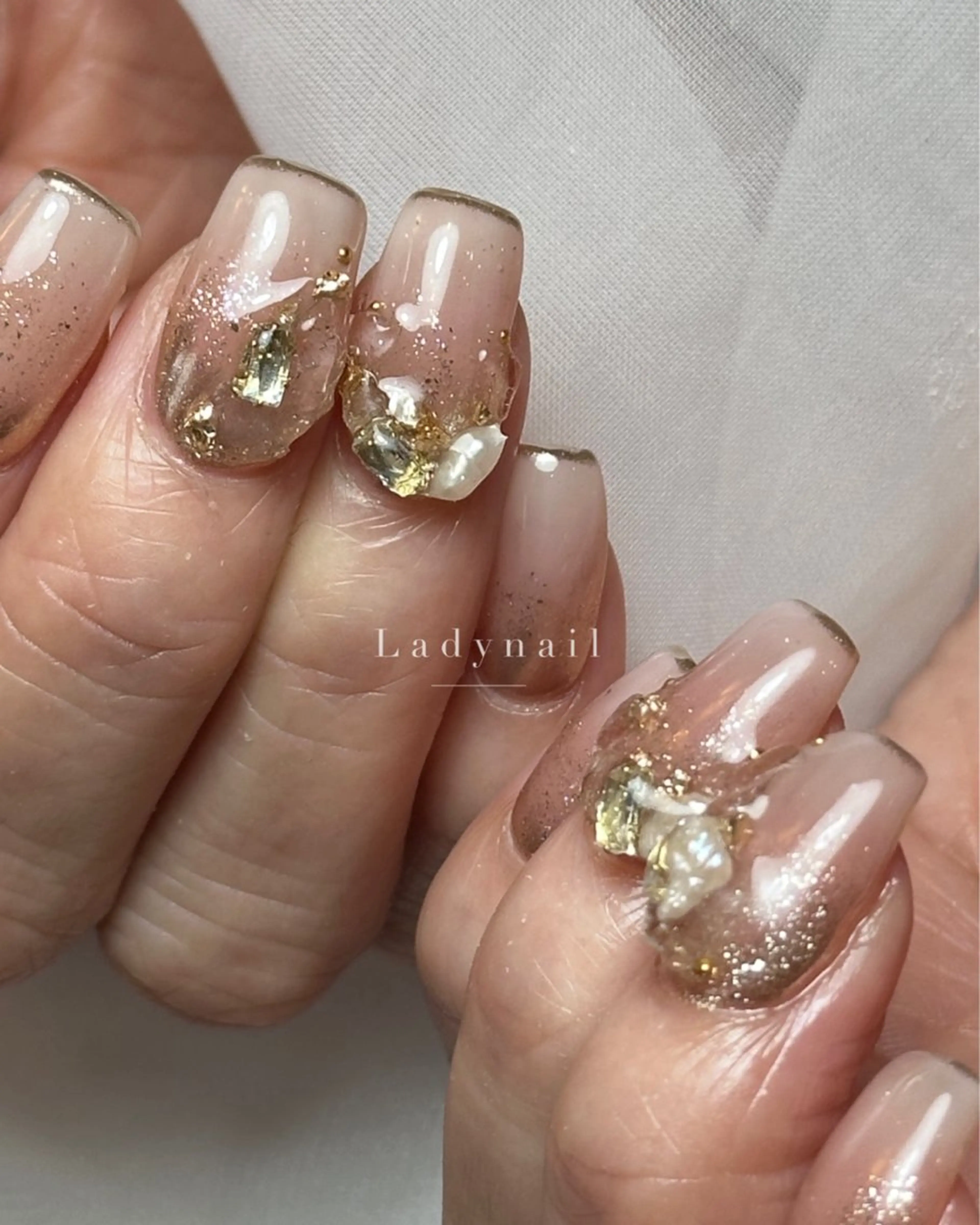 ネイル 氷ネイル・うるうるネイル 韓国ネイル ハンドネイル Lady nailのネイルデザイン