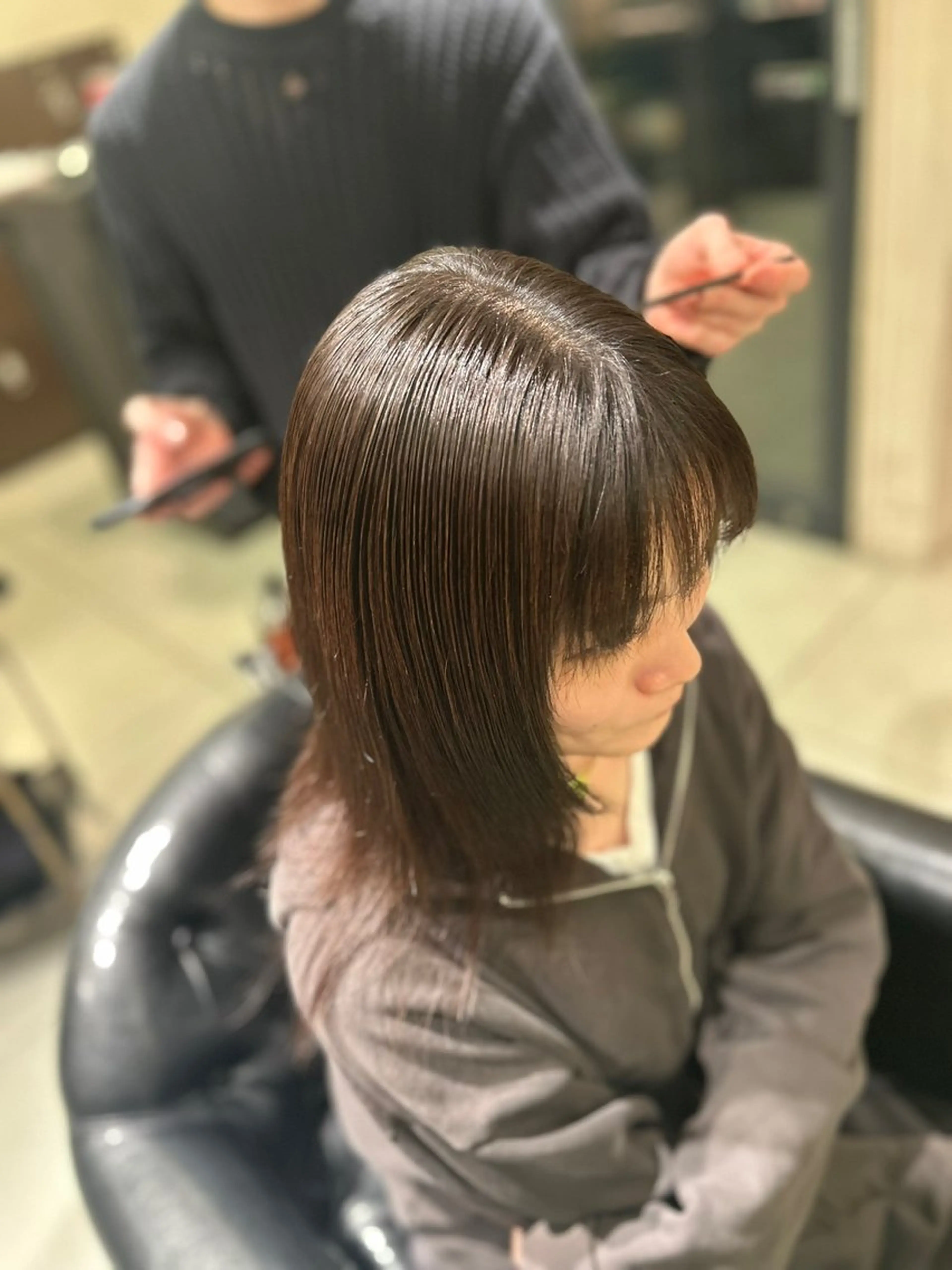 ミディアム 縮毛矯正 竹内 都のヘアスタイル