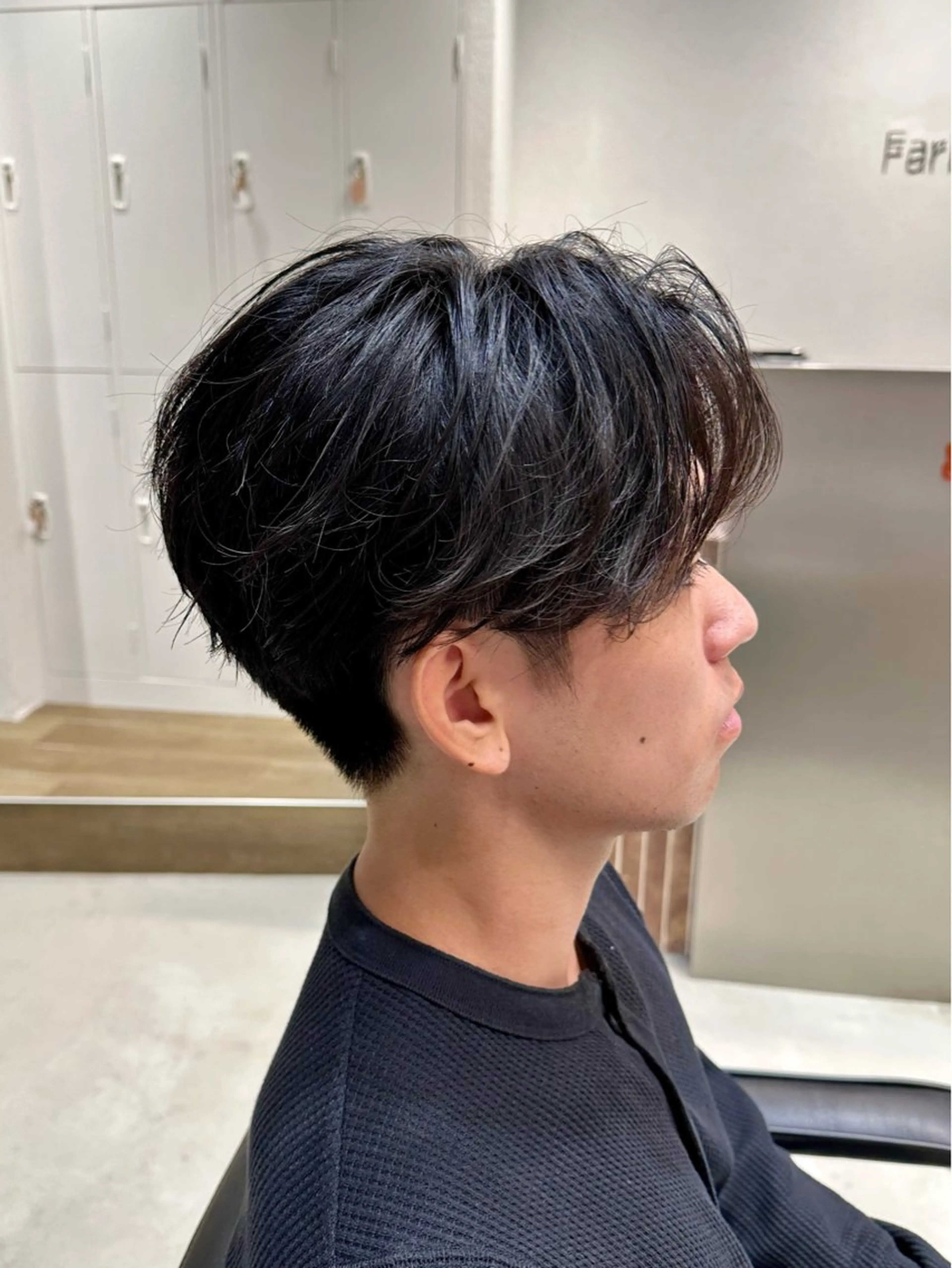 ミディアム パーマ メンズ ボブ、ショート 無料/はやとのヘアスタイル