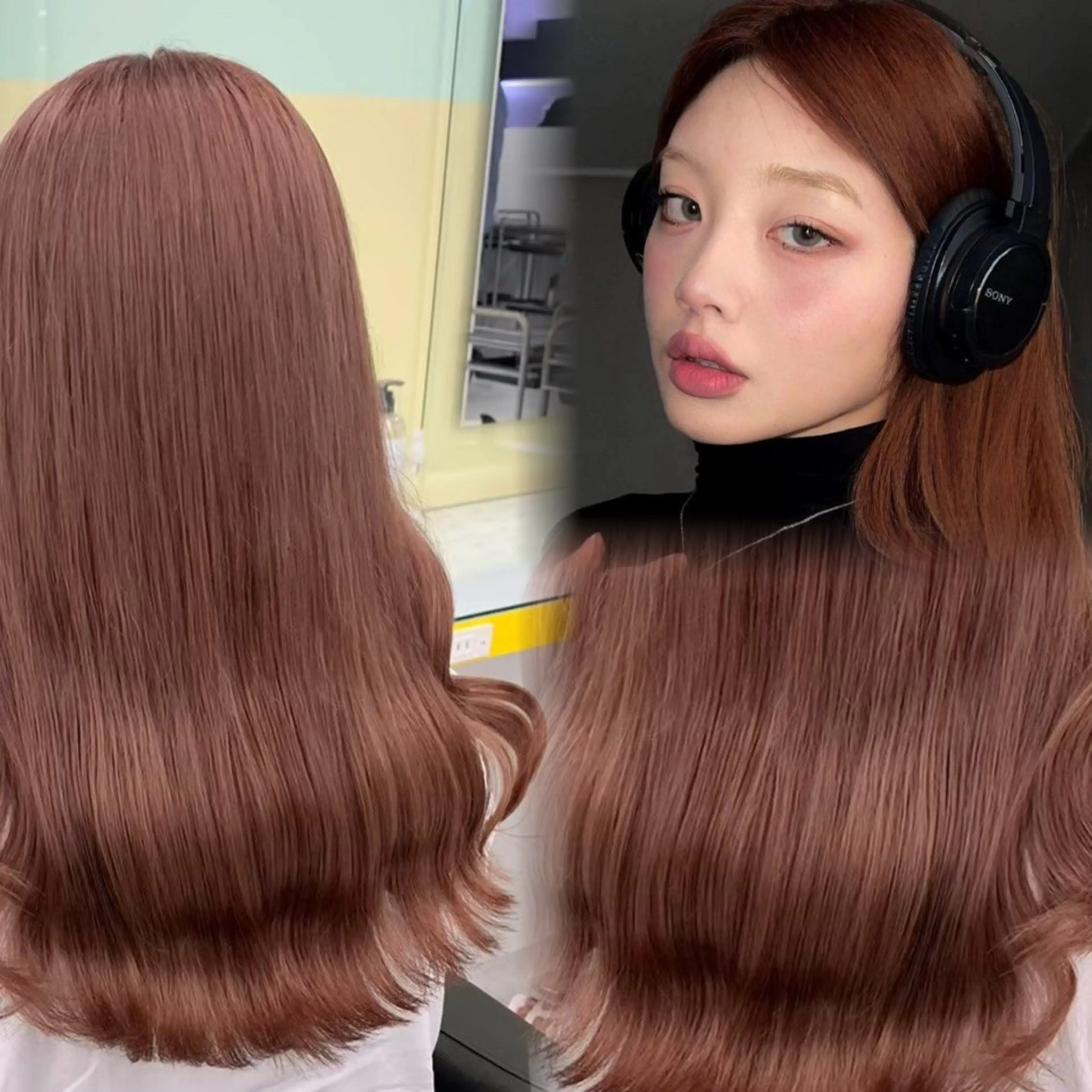 セミロング カラー ヘアアレンジ 💎韓国/ レイヤー カット/ 暖色🫧のヘアスタイル