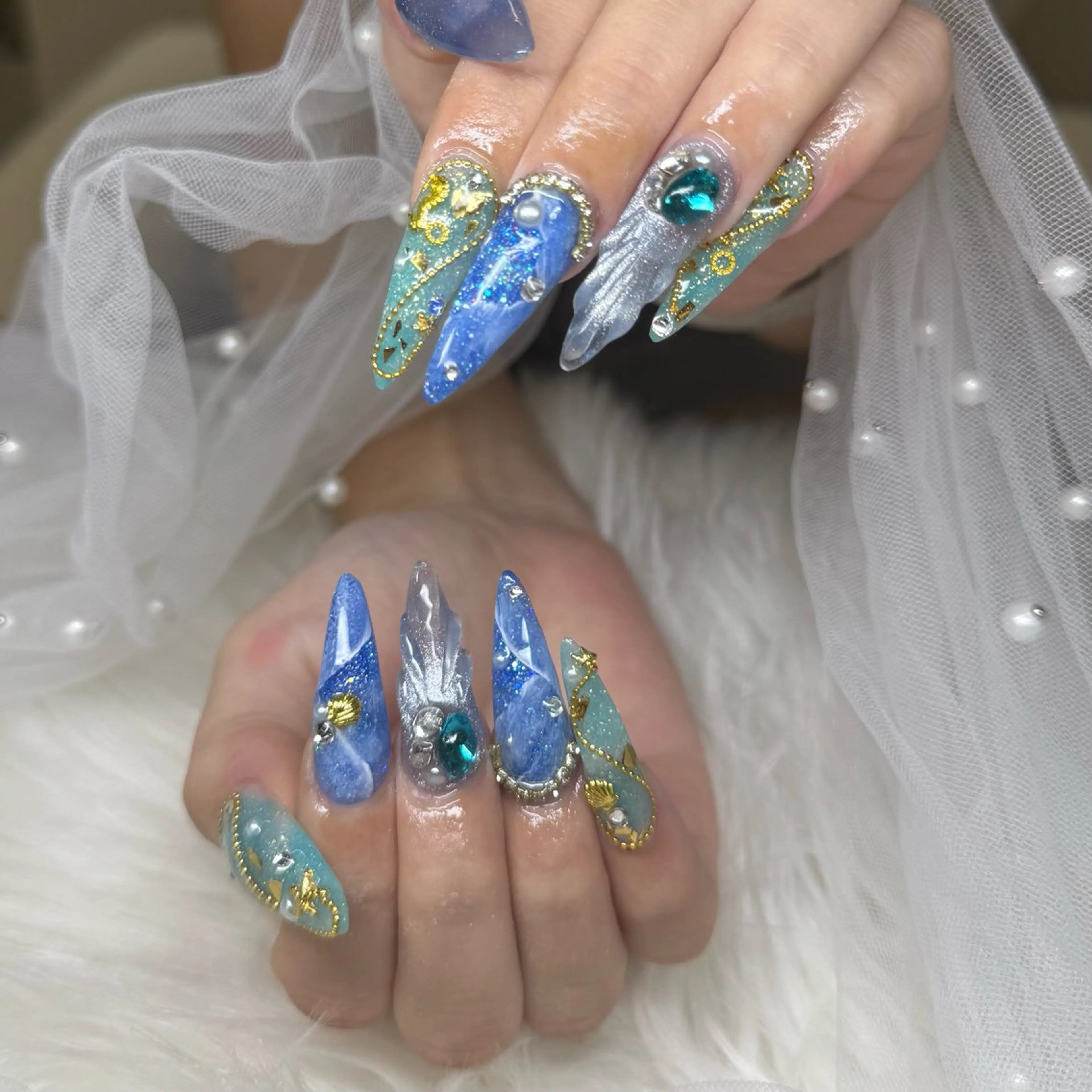 ネイル ハンドネイル Nail salon LUCAS,K 《ネイルサロンルーカス》千葉中央 スカルプ所属・LUCAS 千葉 AOI💅🏾💕のネイルデザイン