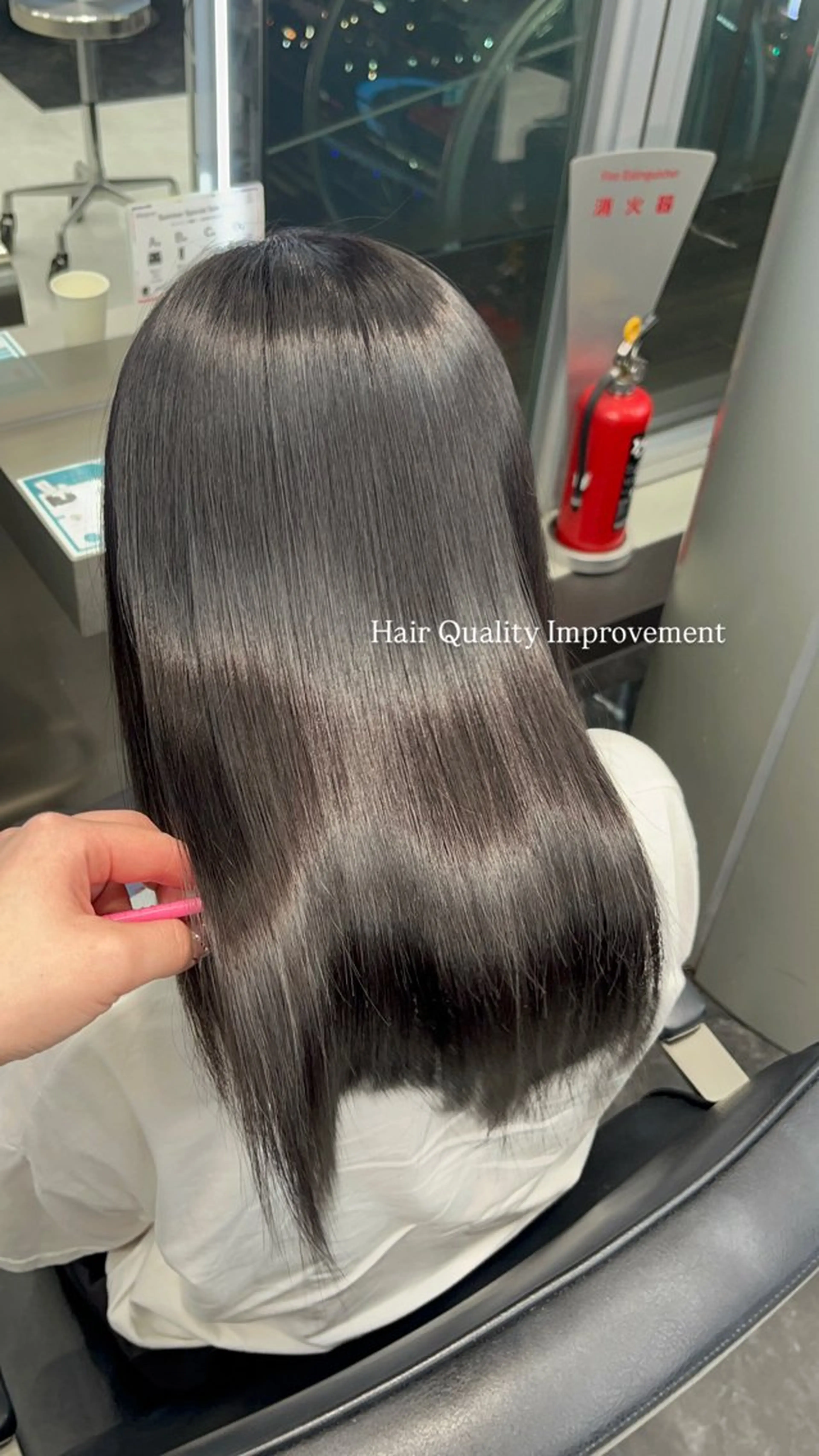 セミロング カラー ヘアアレンジ トリートメント ハイトーン/透明感 髪質改善/rinaのヘアスタイル