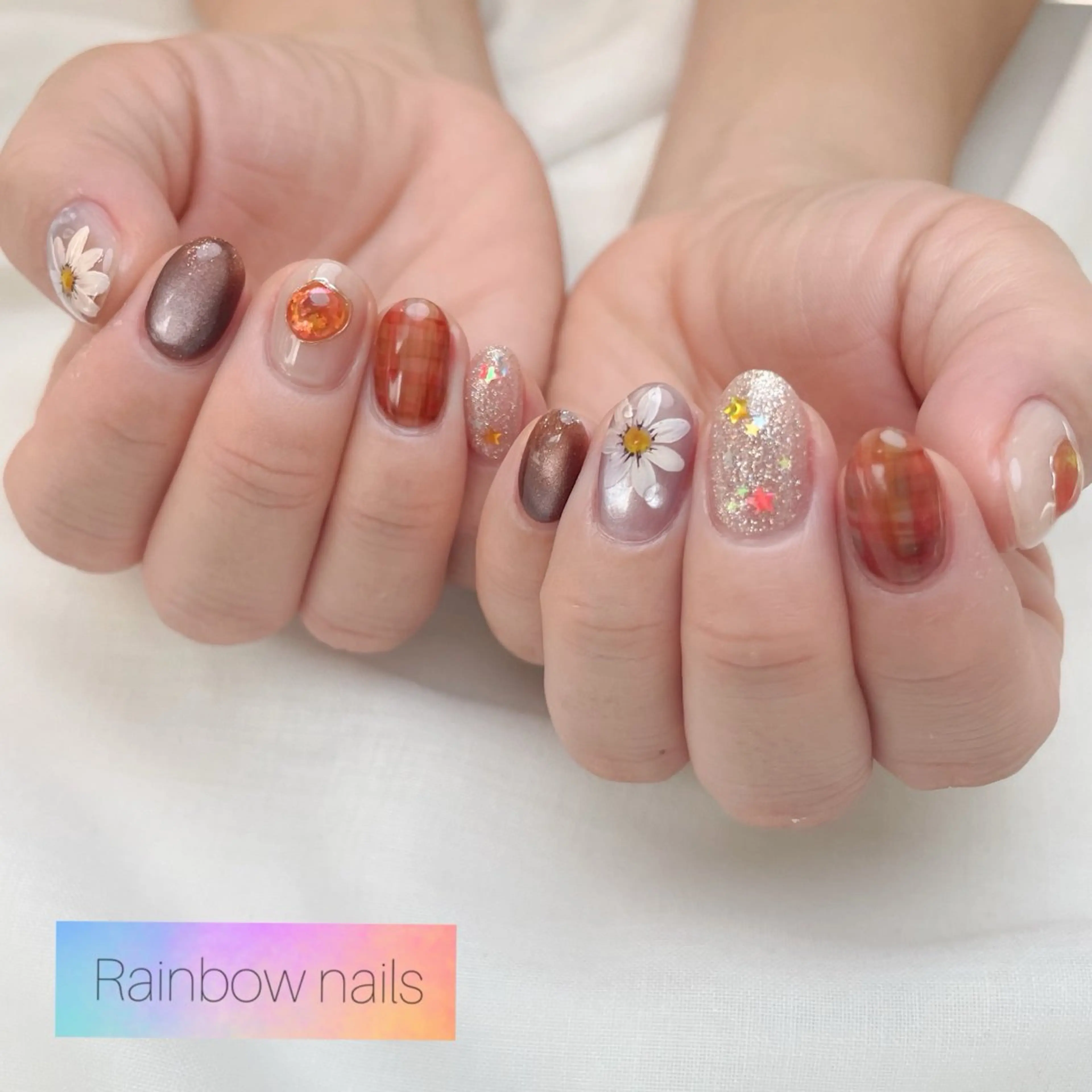 ネイル Rainbow nailsくろちゃんのネイルデザイン
