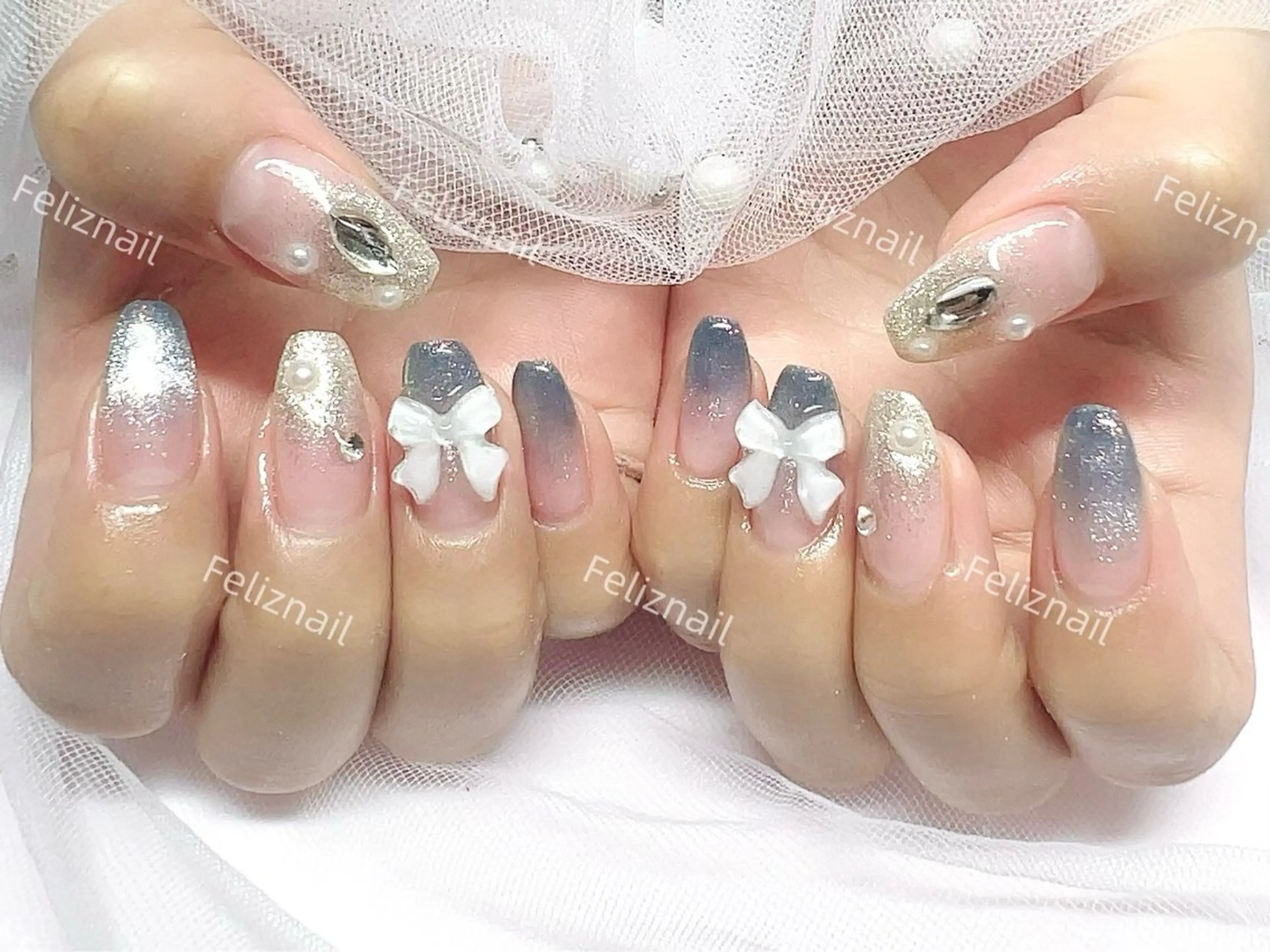 ネイル ジェルネイル グラデーション 韓国ネイル マグネットネイル オフィスネイル ユキカ （ネイリスト）のネイルデザイン