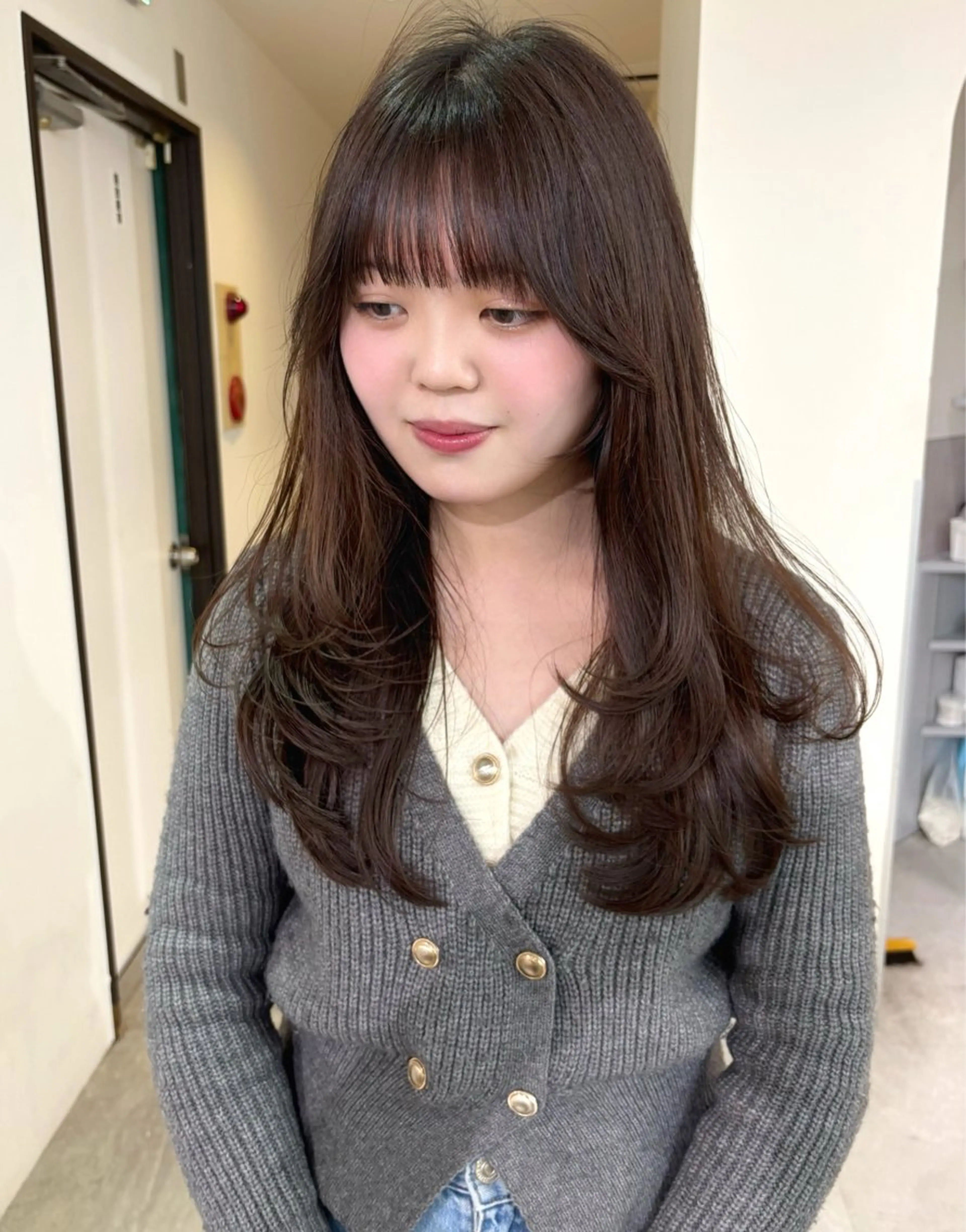 ロング カラー カット ヘアカラー mizuki/ピンク ベージュ.レイヤーのヘアスタイル