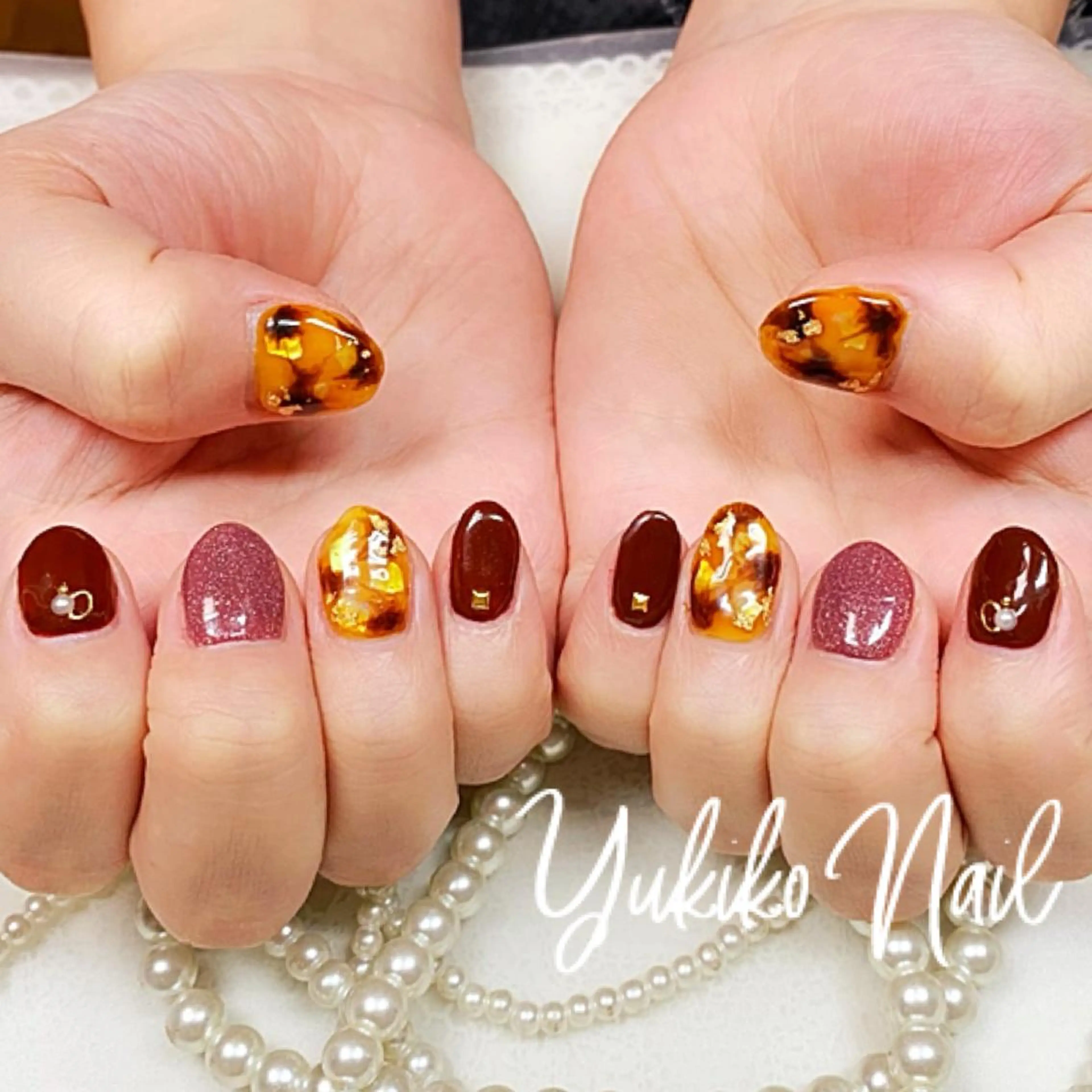 ネイル べっ甲ネイル ハンドネイル ユキコ ネイルのネイルデザイン