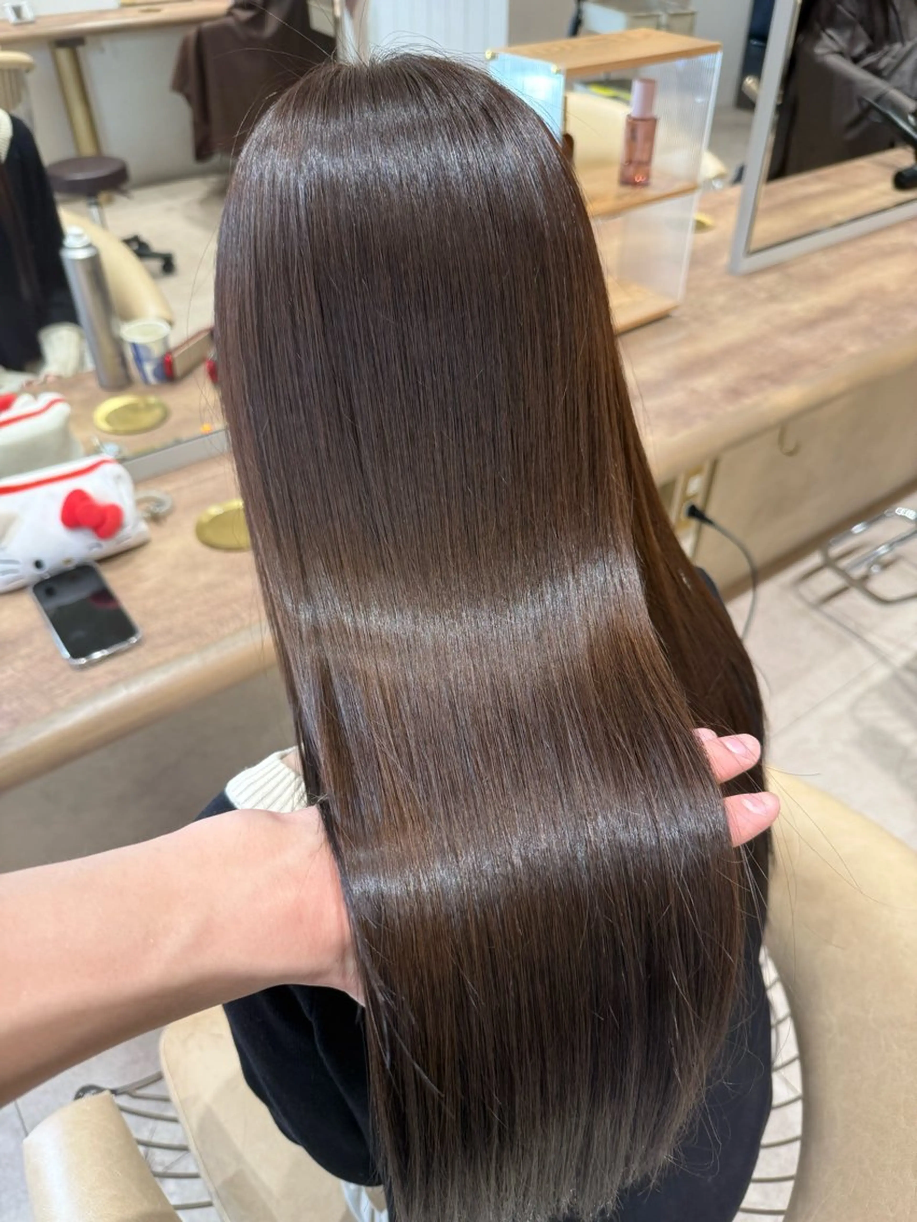 ロング カット 縮毛矯正 トリートメント 🦄ハイトーンカラー 🦄まるおしょうのヘアスタイル