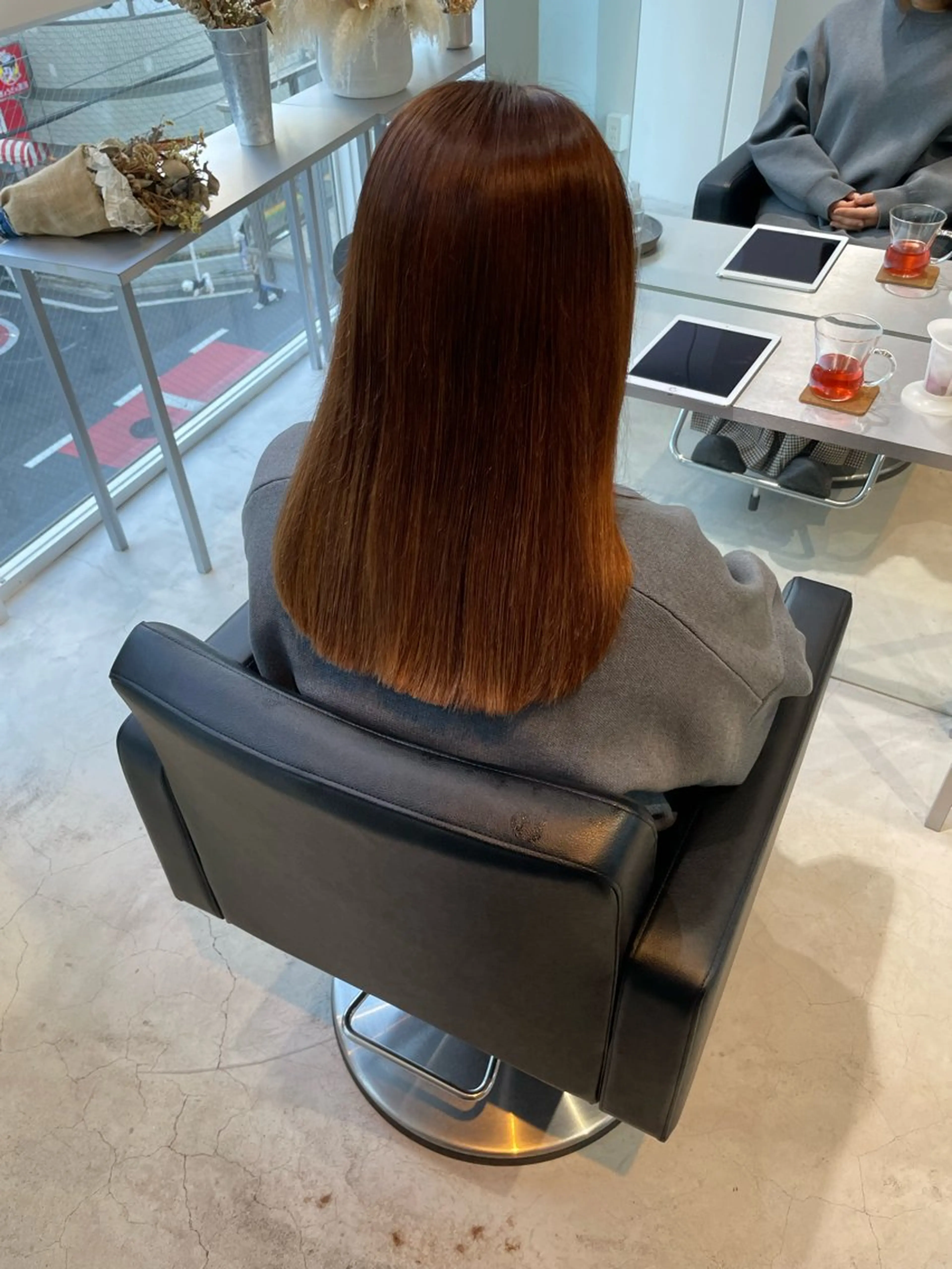 セミロング カラー パーマ グレージュ 髪質改善 縮毛矯正 酸性ストレート ストレートパーマ ulan所属・髪質改善/艶カラー✨ /杉田のヘアスタイル