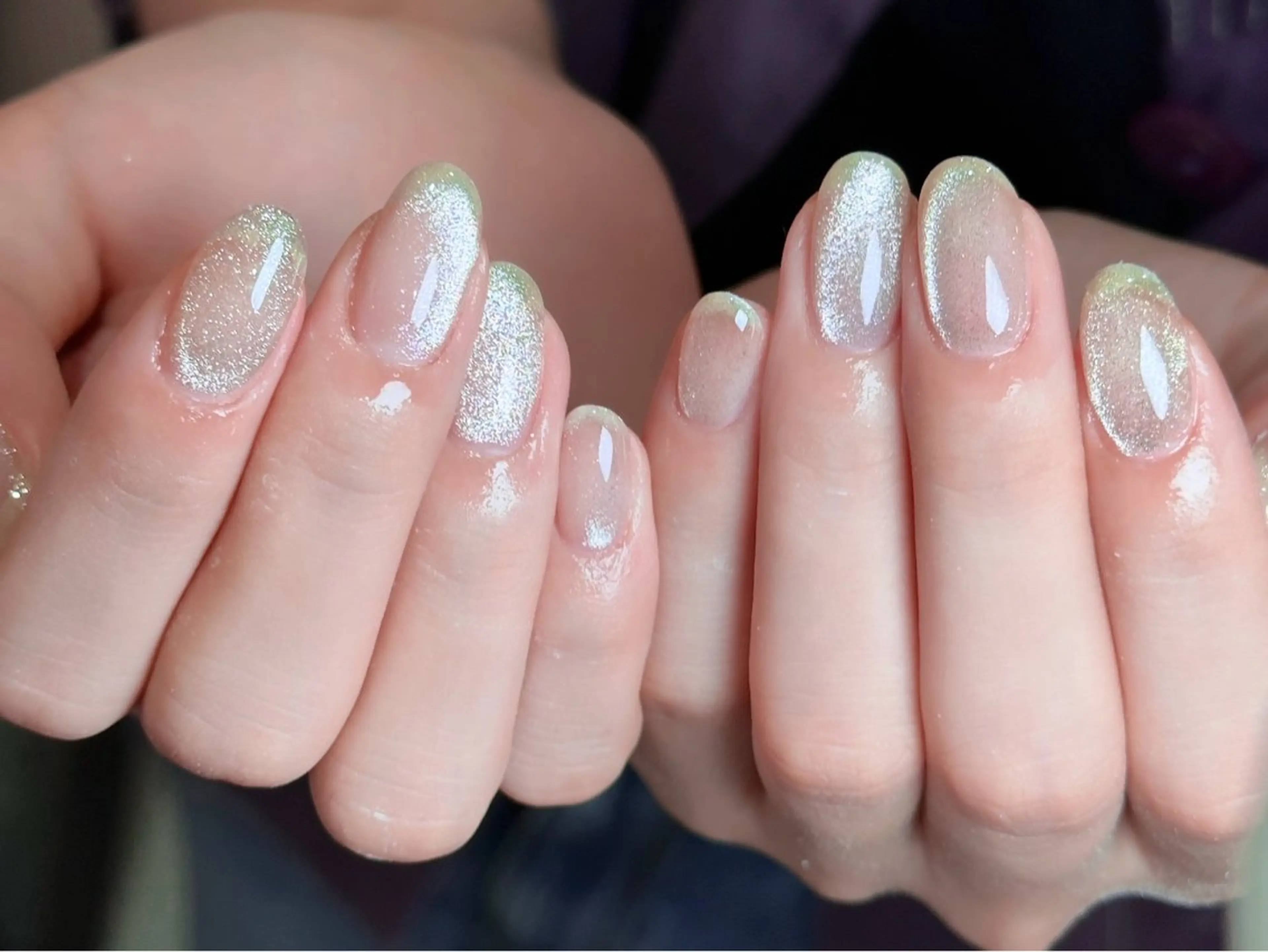 【新規ジェルオフ無料】自爪400色以上選べるマグネットフレンチ¥8800→¥6600の写真