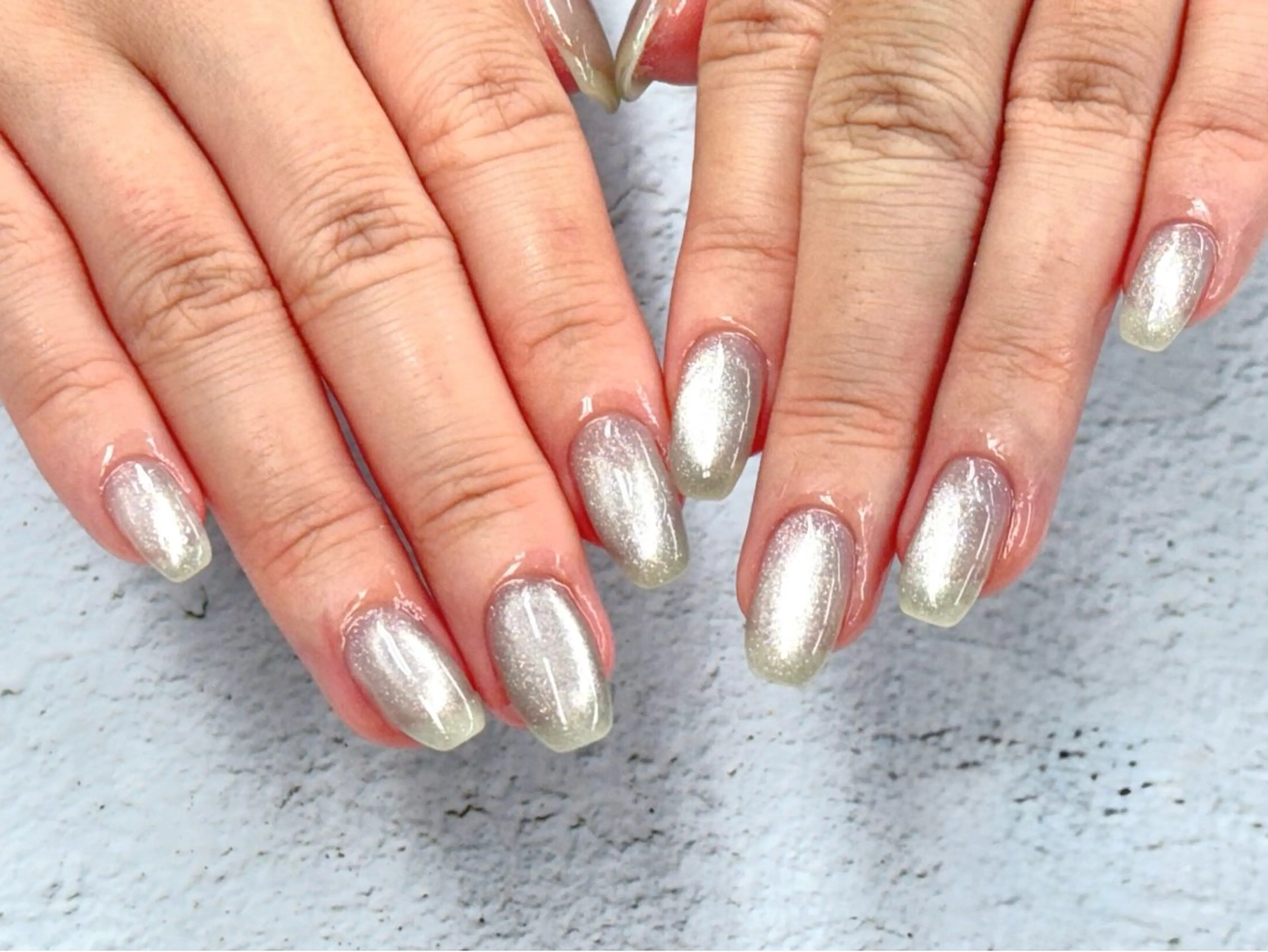ネイル シルバー ハンドネイル Alaia あまねのネイルデザイン