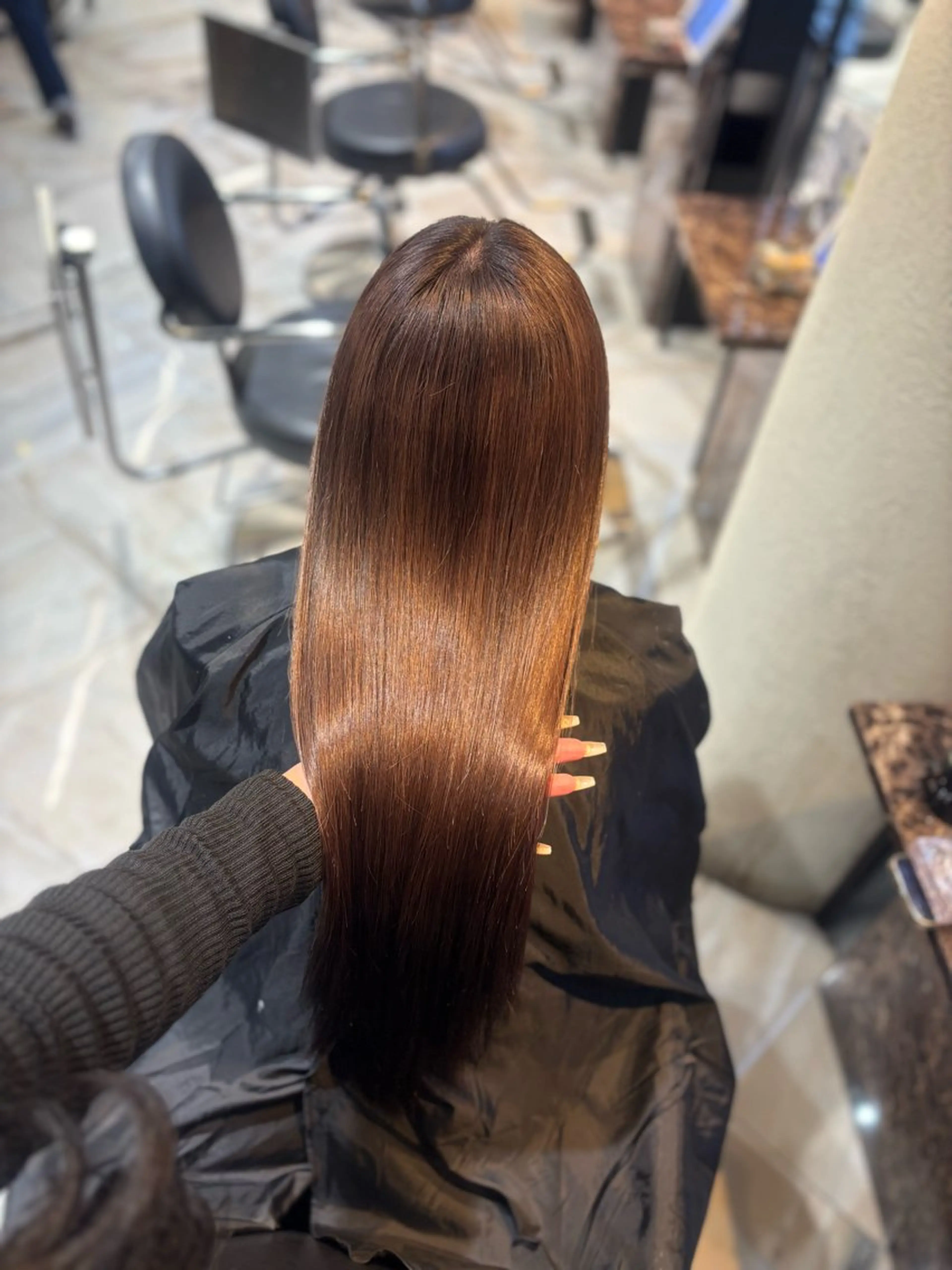ロング カラー ブラウンカラー ヘアカラー 大阪 梅田/ ハイトーン/エクステのヘアスタイル