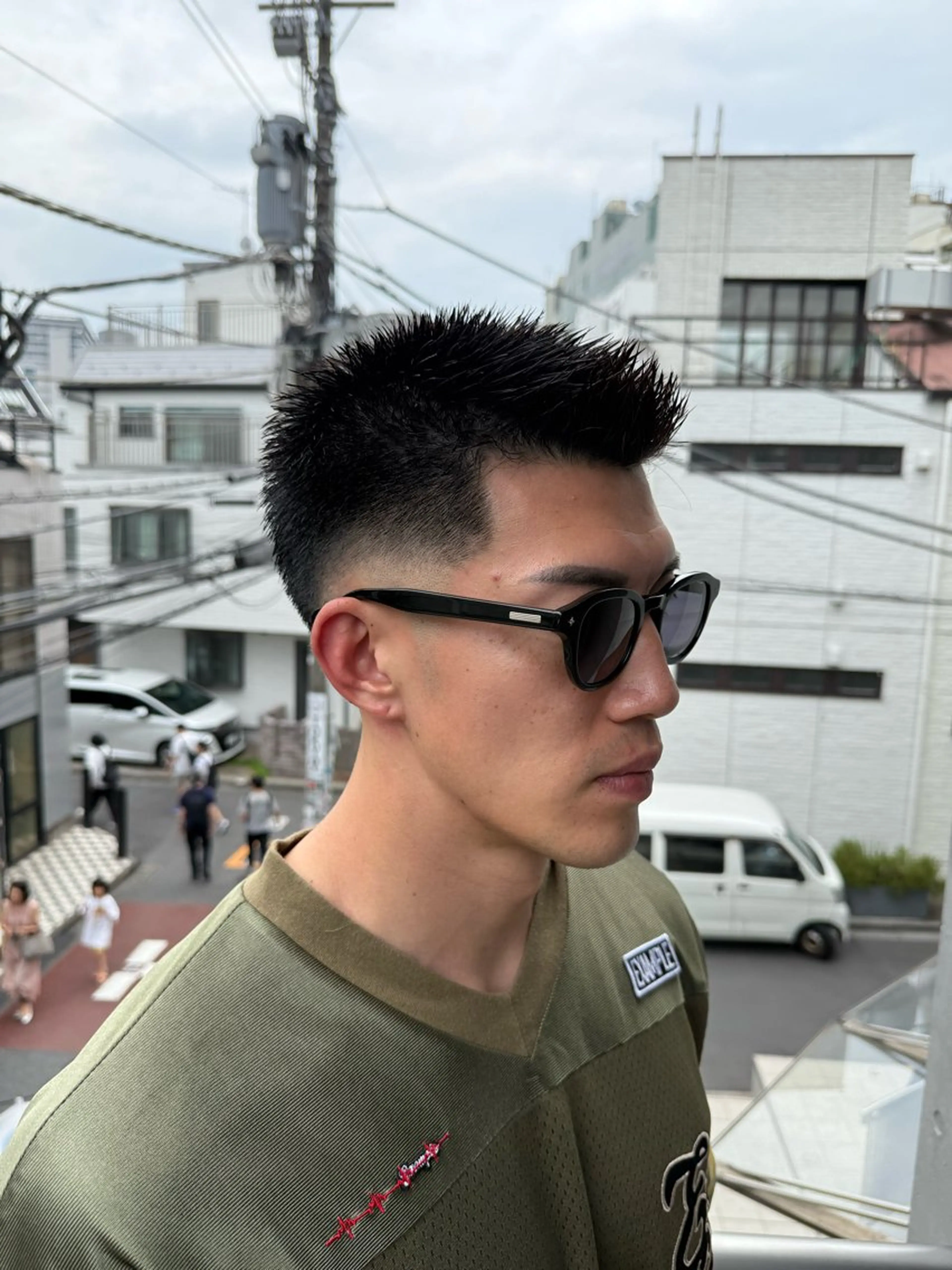 ショート カット 山影✨バレイヤージュ ハイライト✨メンズ◎のヘアスタイル