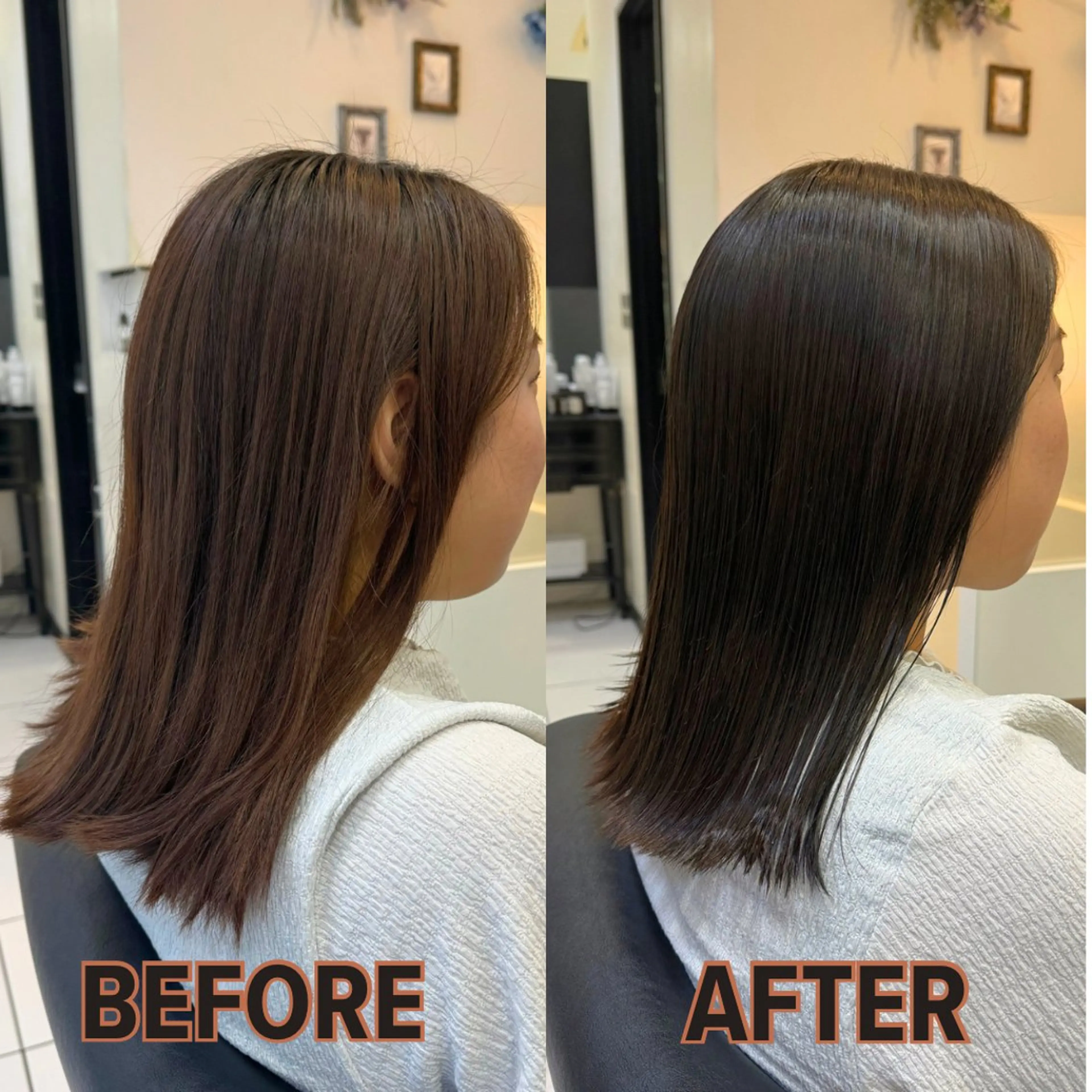 ミディアム カット ヘアカラー トリートメント YASU🍎CUT 赤系カラー/ヘアケアのヘアスタイル
